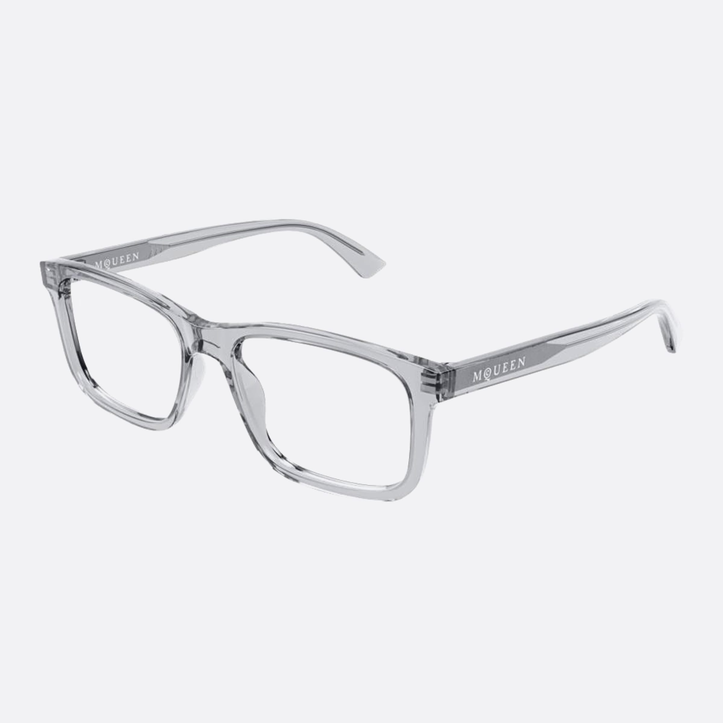 Alexander 57mm Mcqueen Blue Squared Man Eyeglasses - Side View