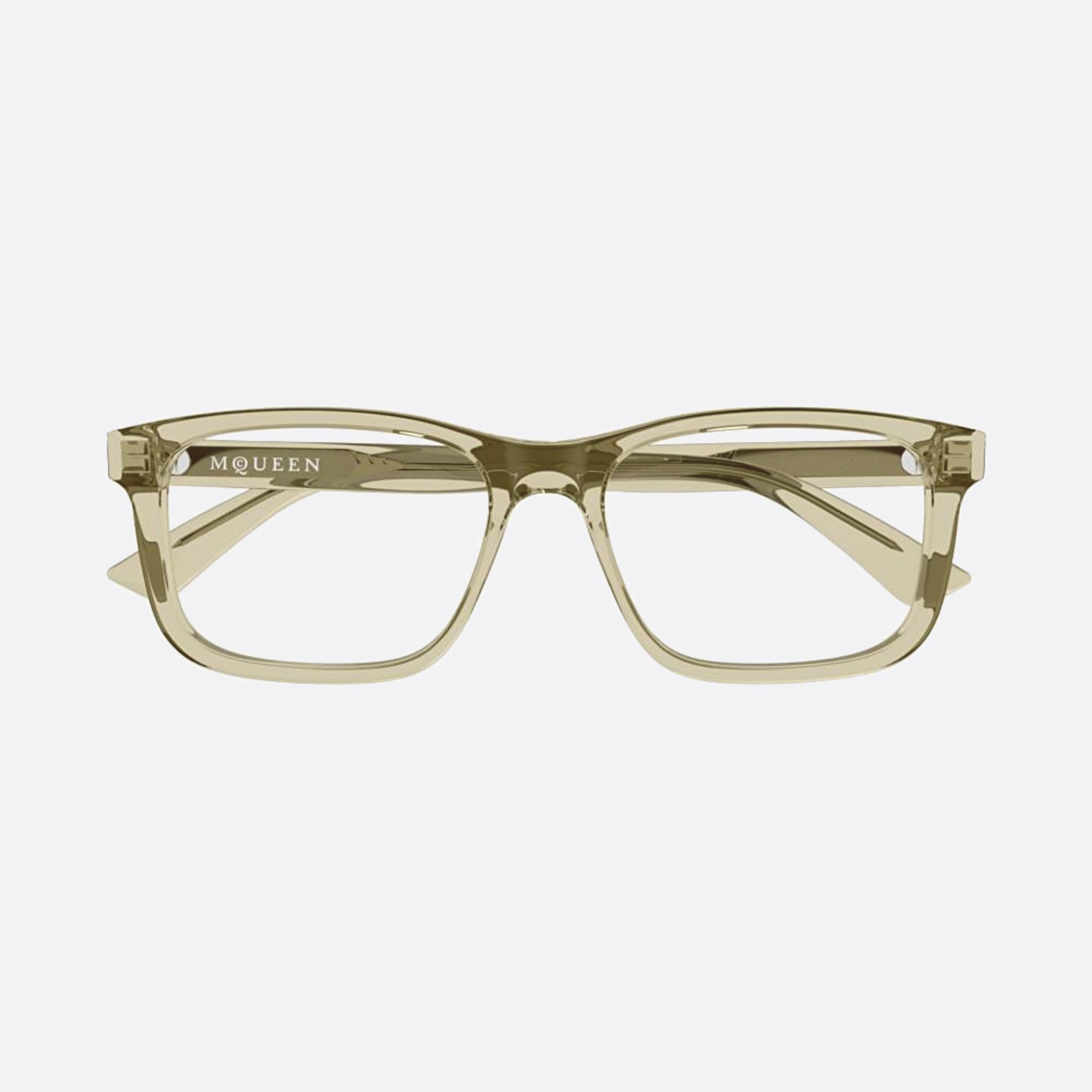 Alexander 57mm Mcqueen Yellow Squared Man Eyeglasses - Main View