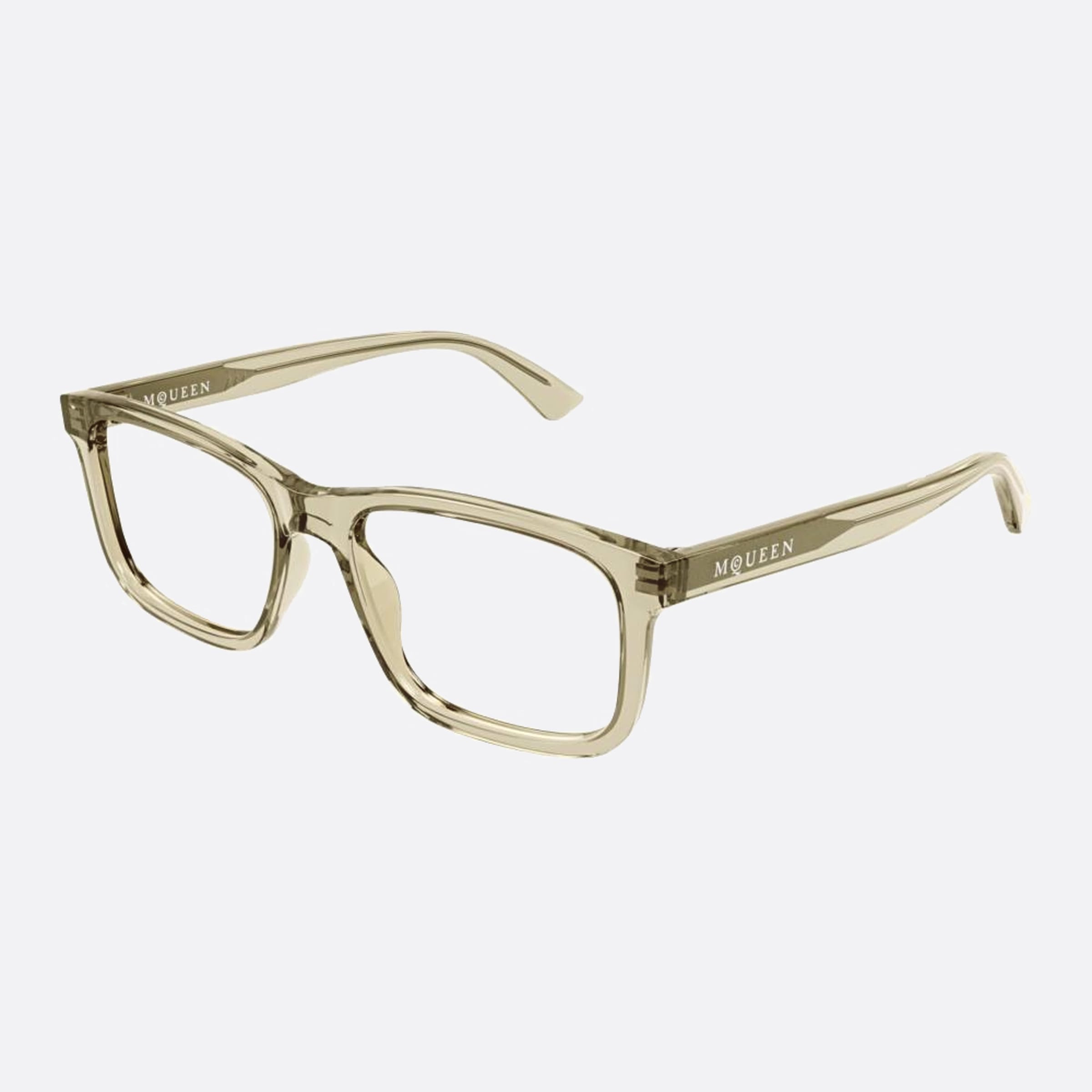 Alexander 57mm Mcqueen Yellow Squared Man Eyeglasses - Side View