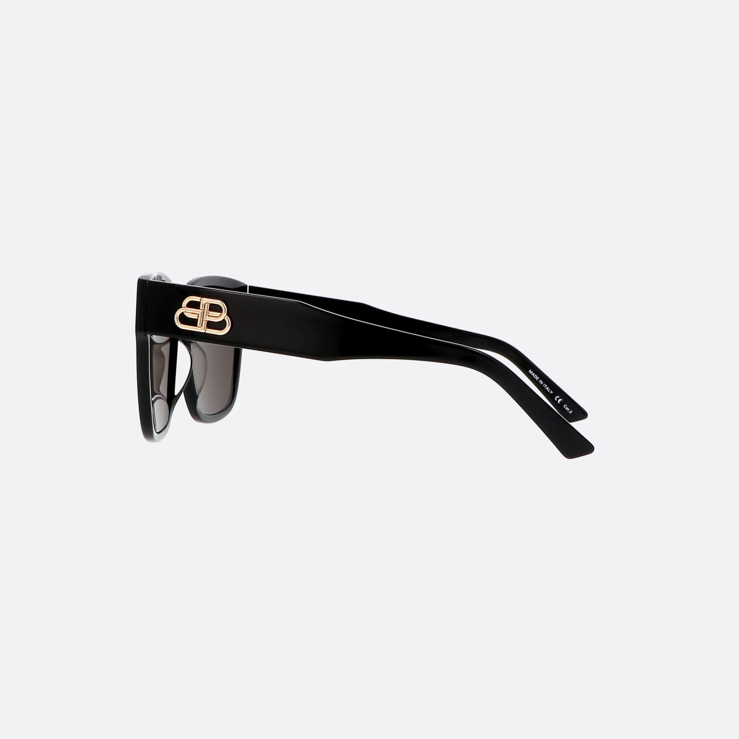Balenciaga 55mm Black Oval Woman Sunglasses - Detail View