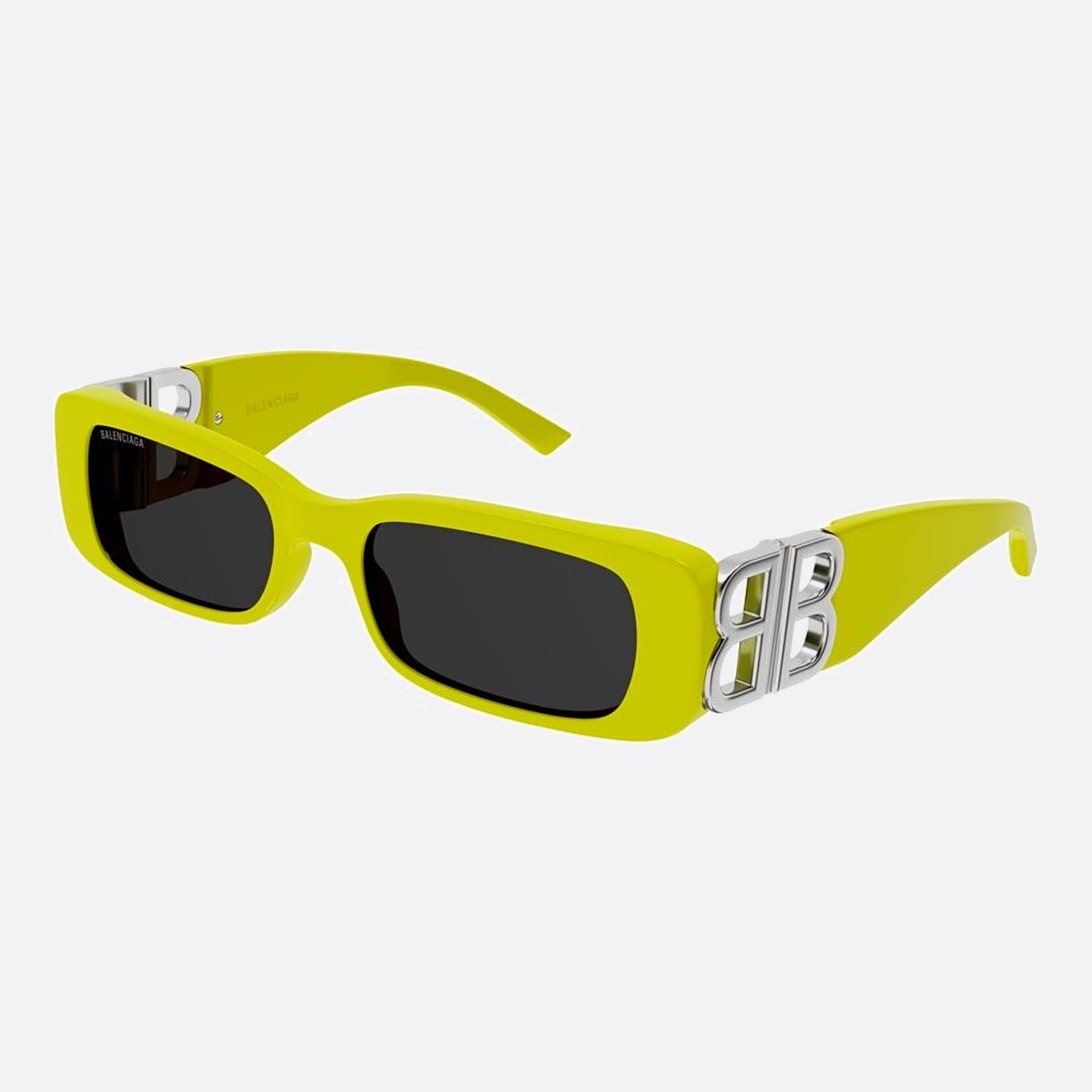 Balenciaga 51mm Yellow Geometric Women Sunglasses - Side View
