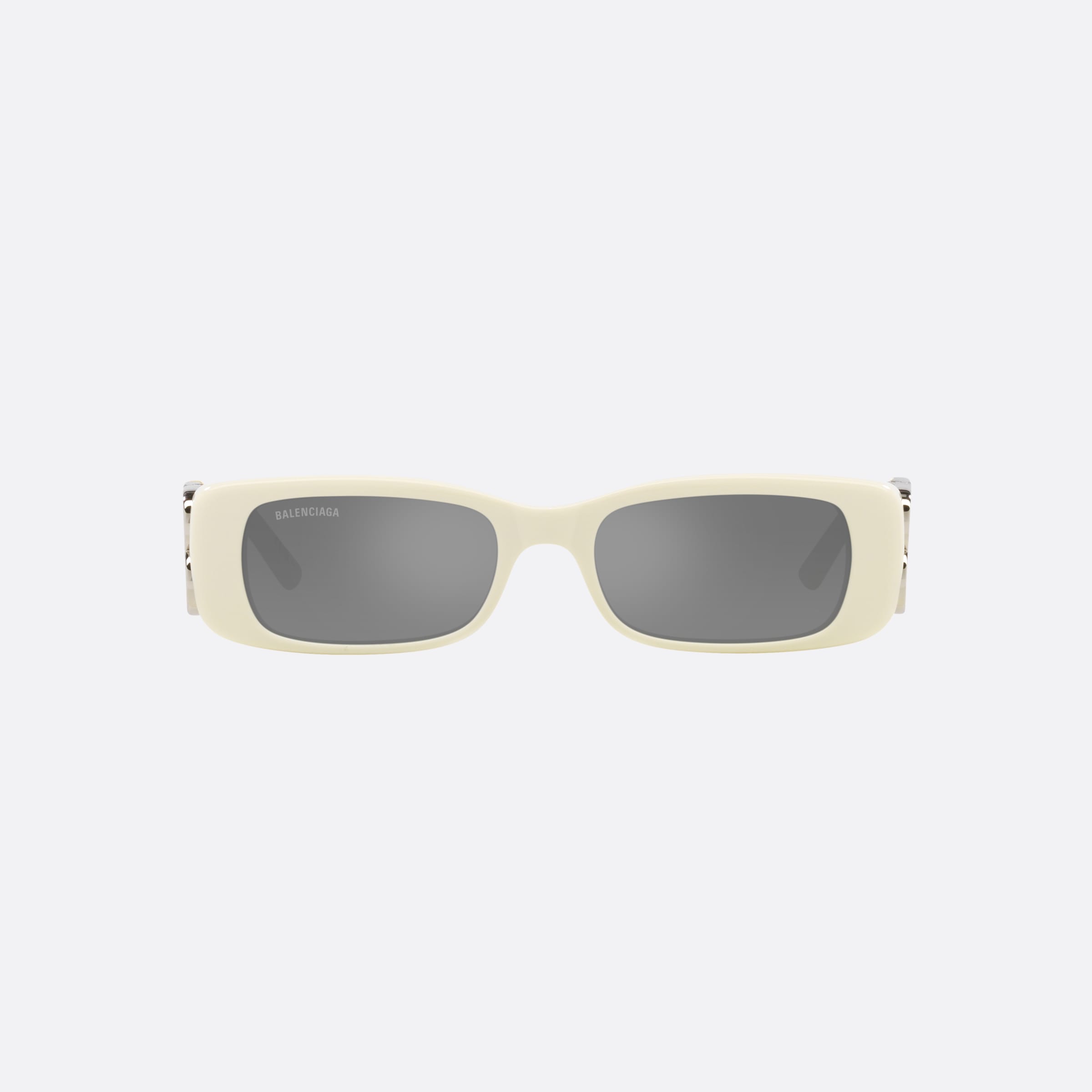 Balenciaga 51mm White Rectangle Woman Sunglasses - Side View