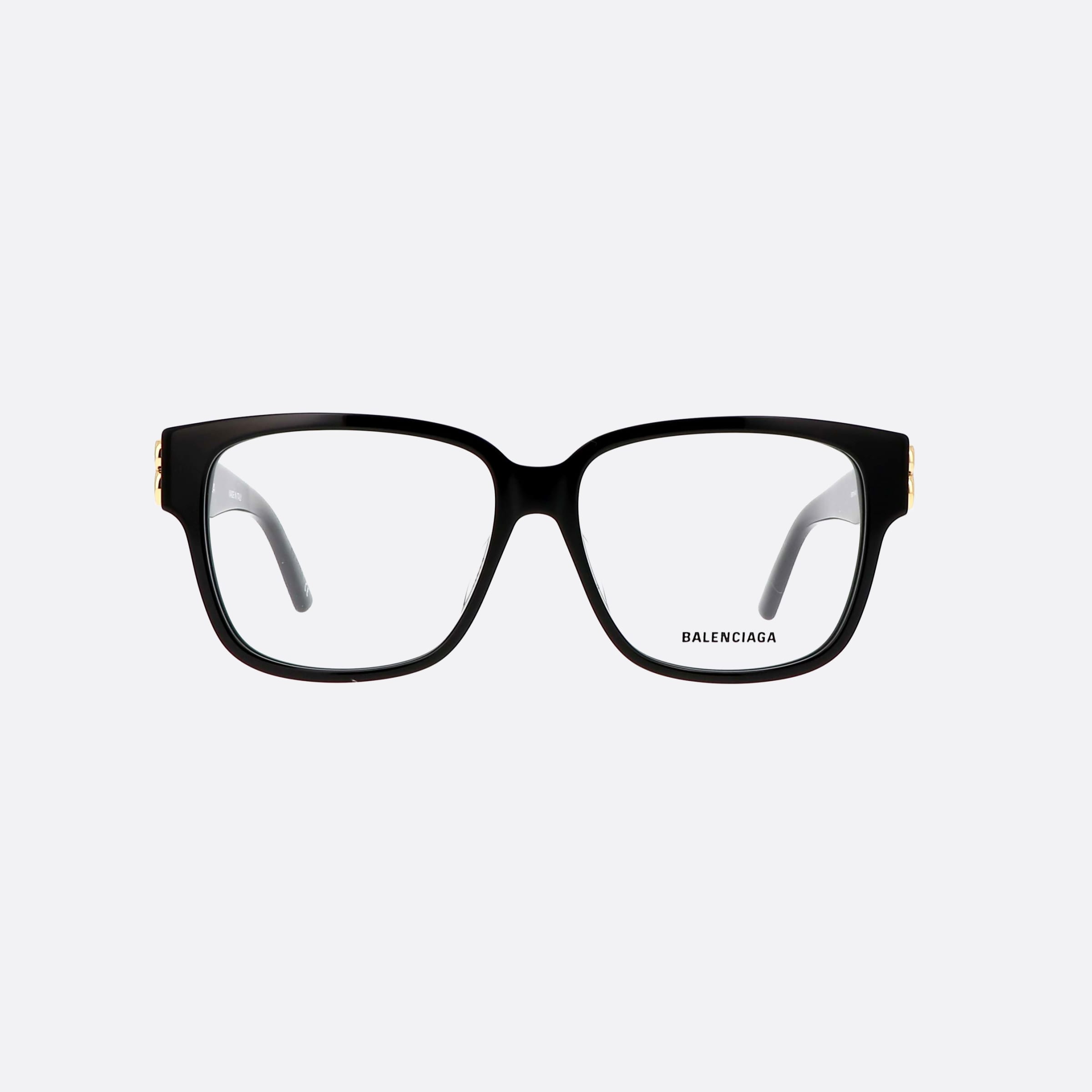 Balenciaga 56mm Black Rectangle Woman Eyeglasses - Side View