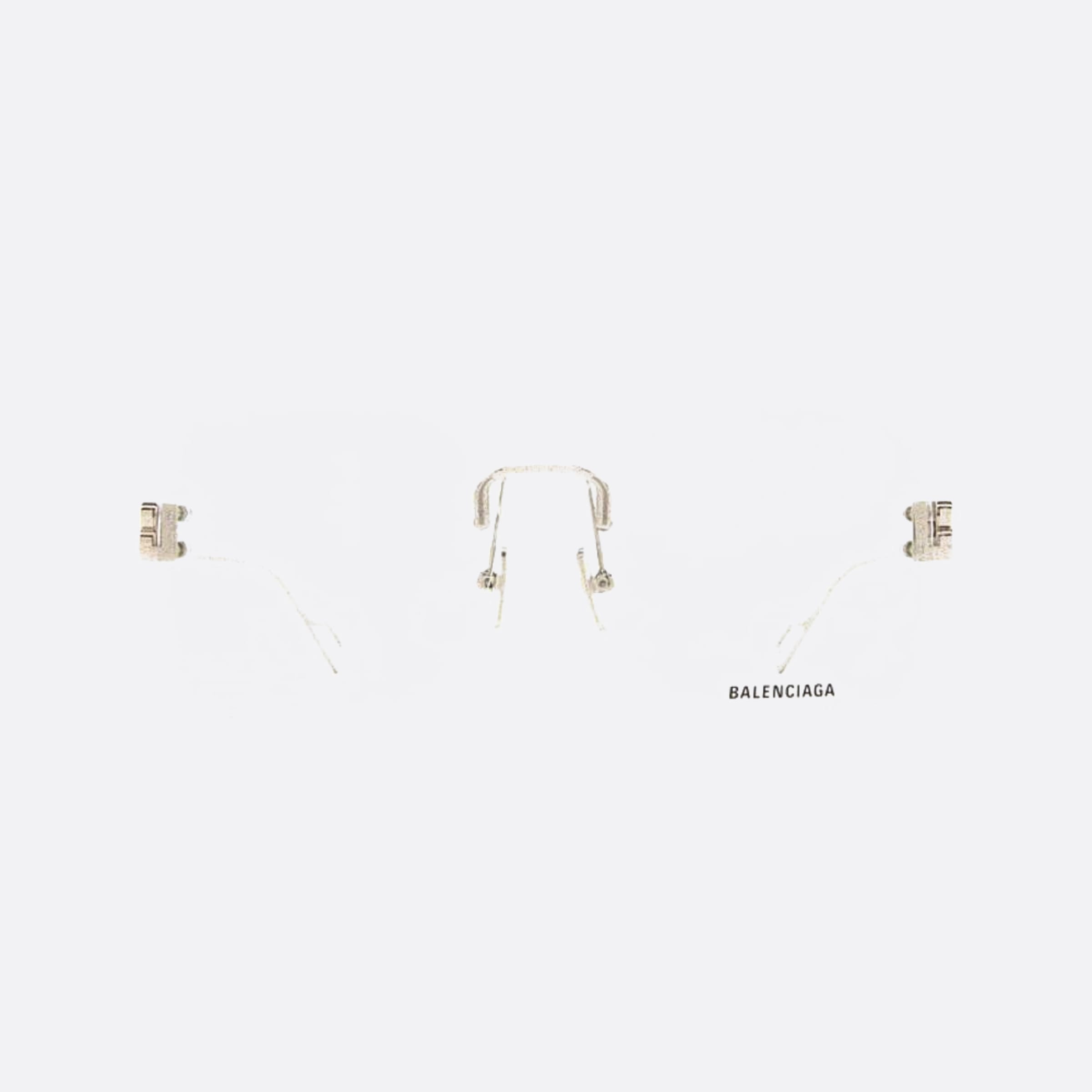 Balenciaga 60mm Silver Geometric Woman Eyeglasses - Main View