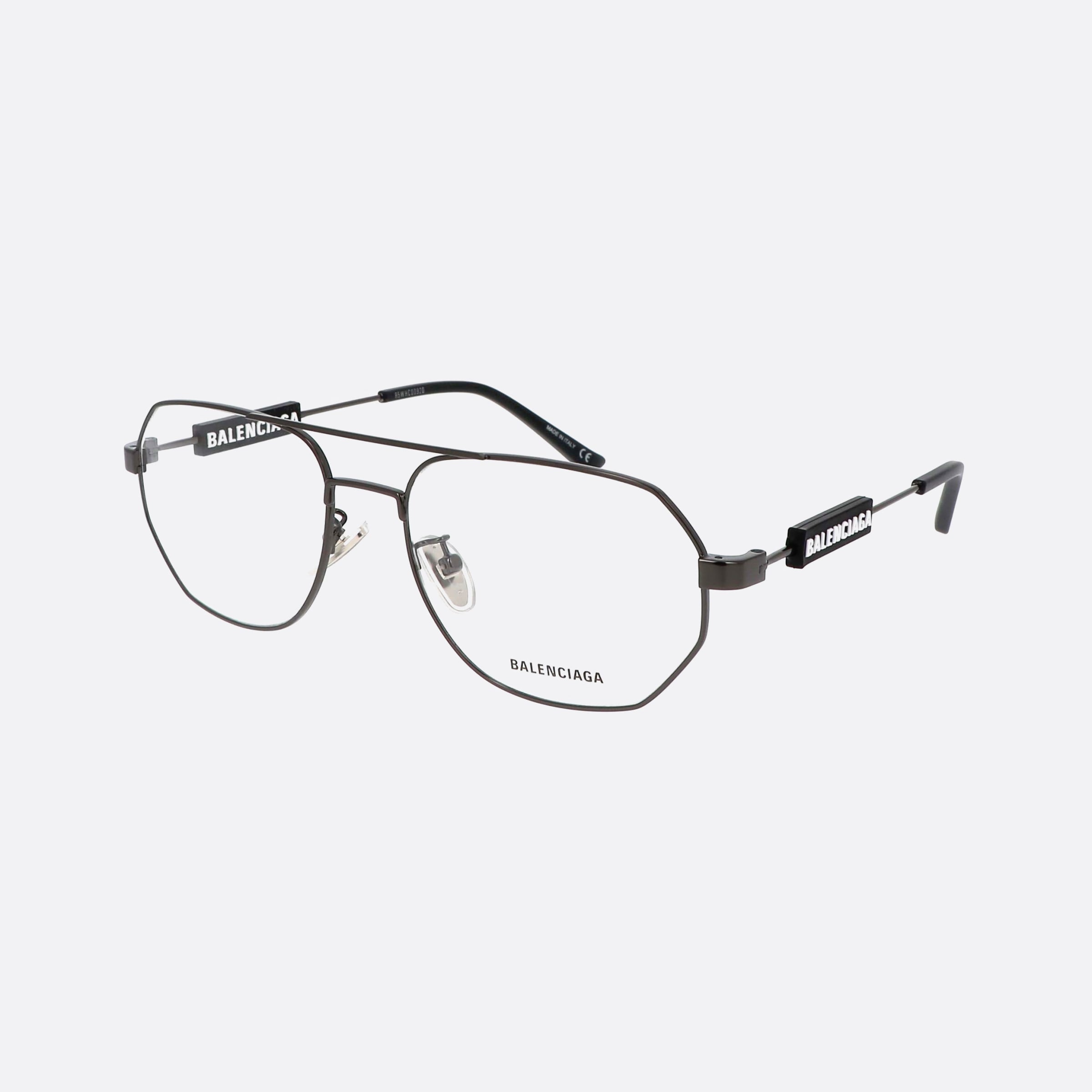 Balenciaga 57mm Ruthenium Pilot Unisex Eyeglasses - Main View