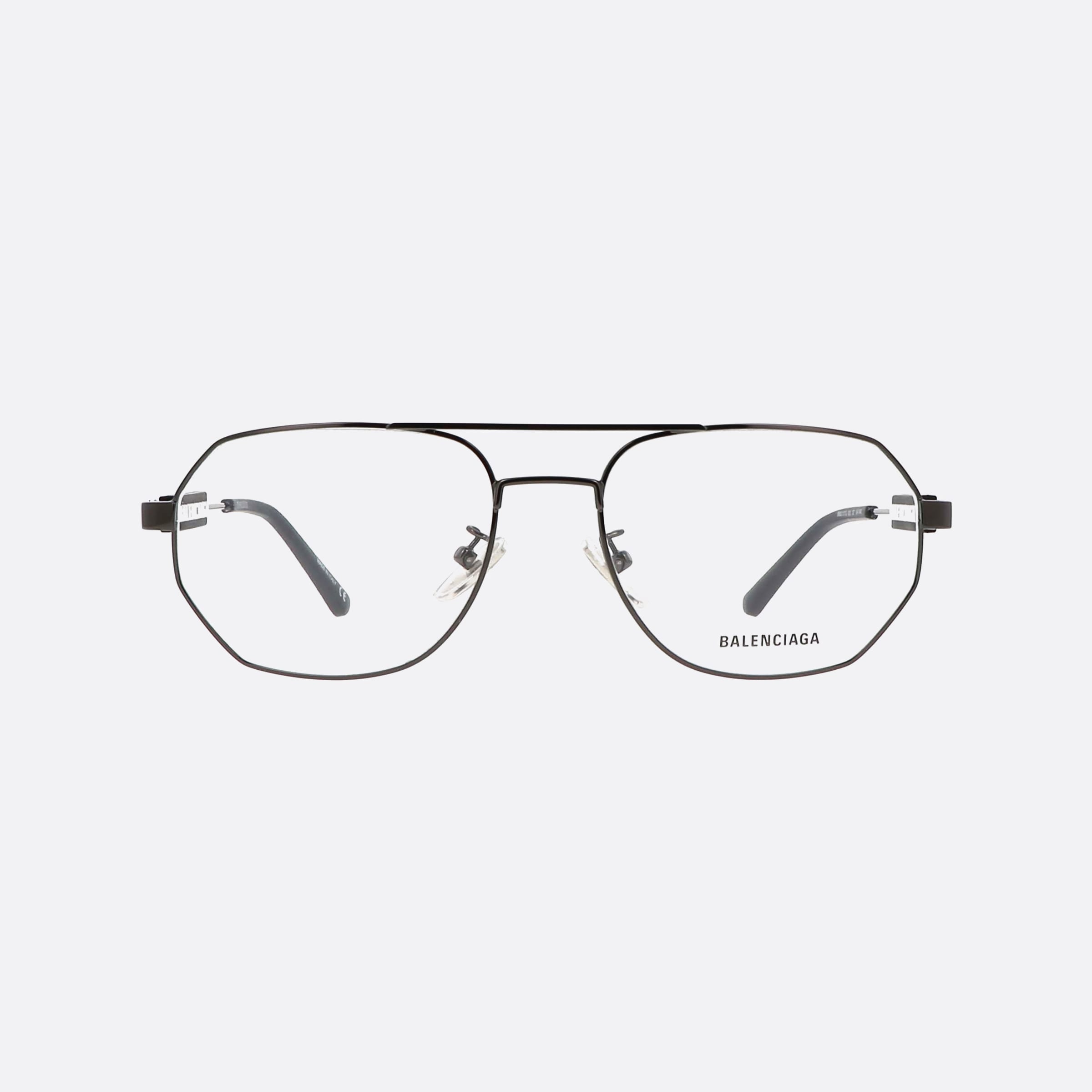 Balenciaga 57mm Ruthenium Pilot Unisex Eyeglasses - Side View