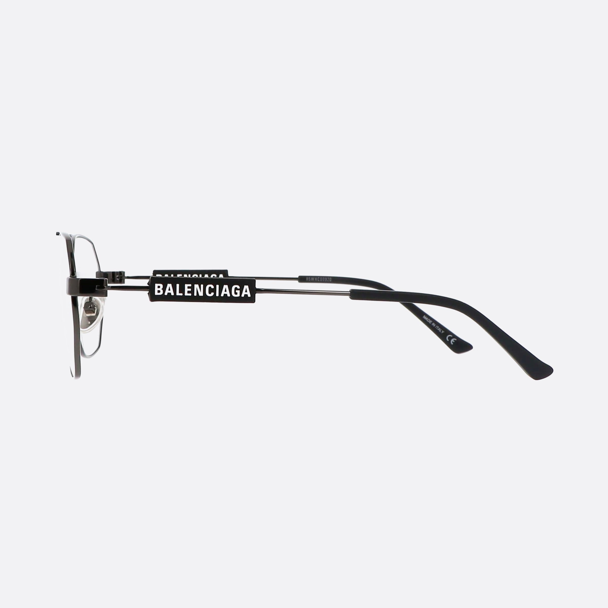 Balenciaga 57mm Ruthenium Pilot Unisex Eyeglasses - Detail View