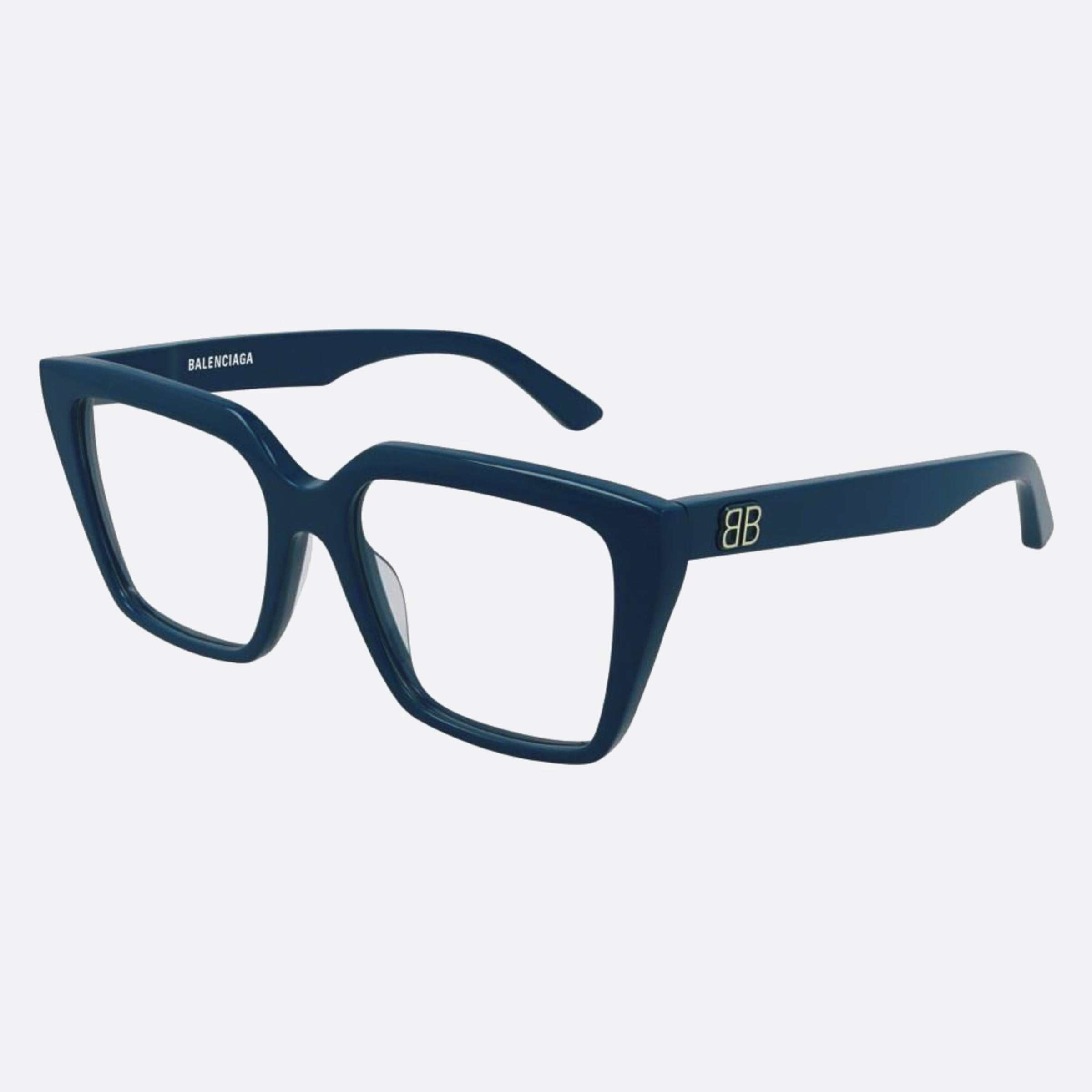 Balenciaga 53mm Blue Cat Eye Woman Eyeglasses - Side View