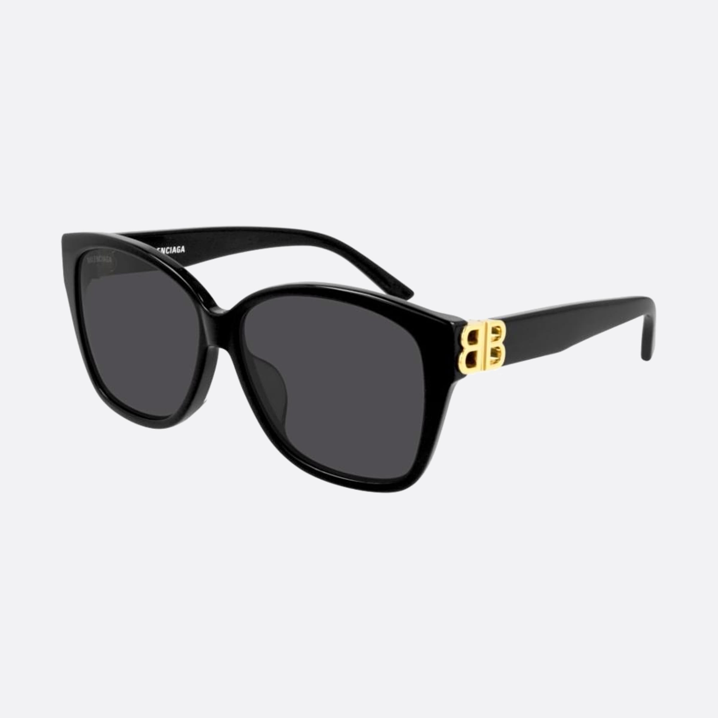 Balenciaga 59mm Black Squared Woman Sunglasses - Side View