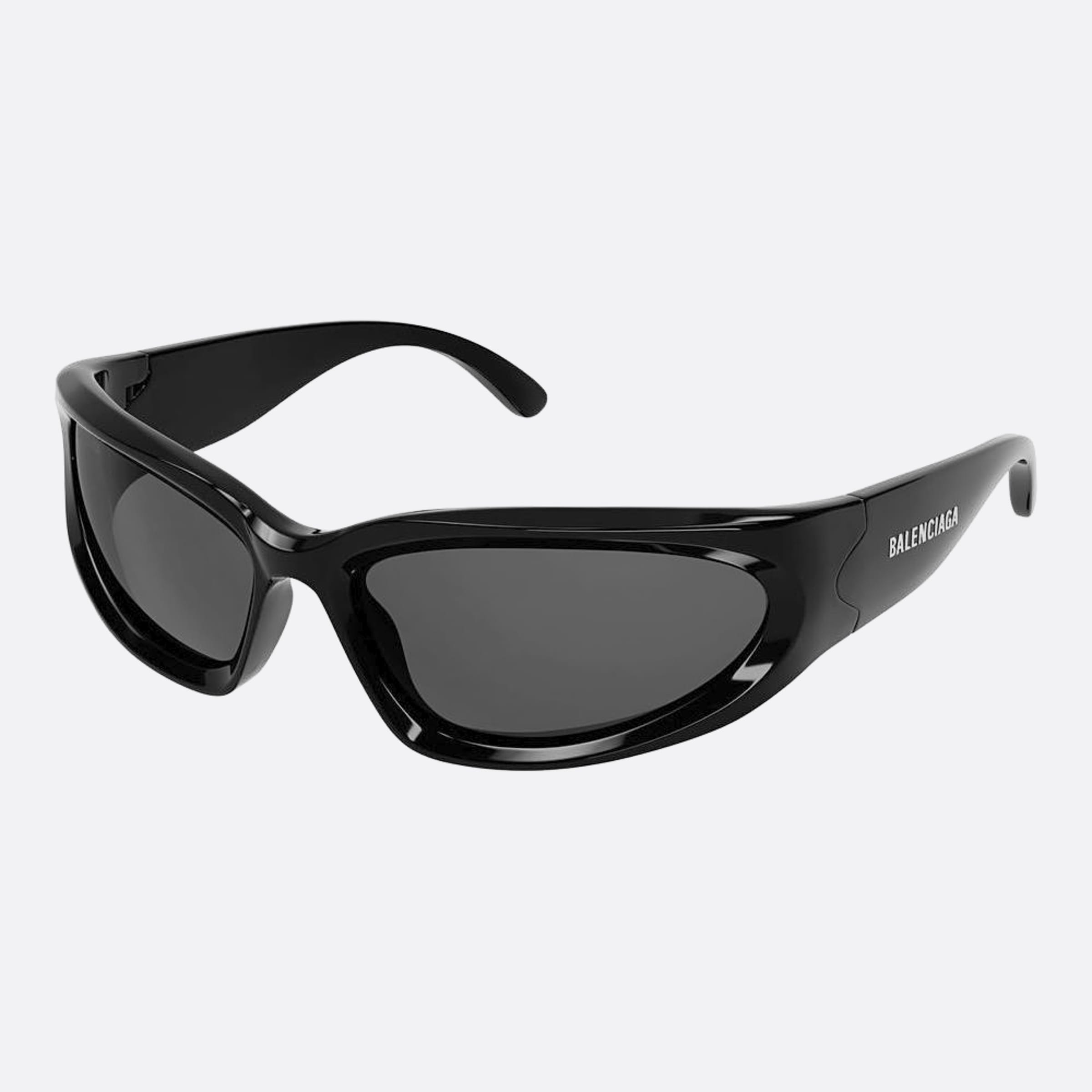 Balenciaga 65mm Black Geometric Man Sunglasses - Side View
