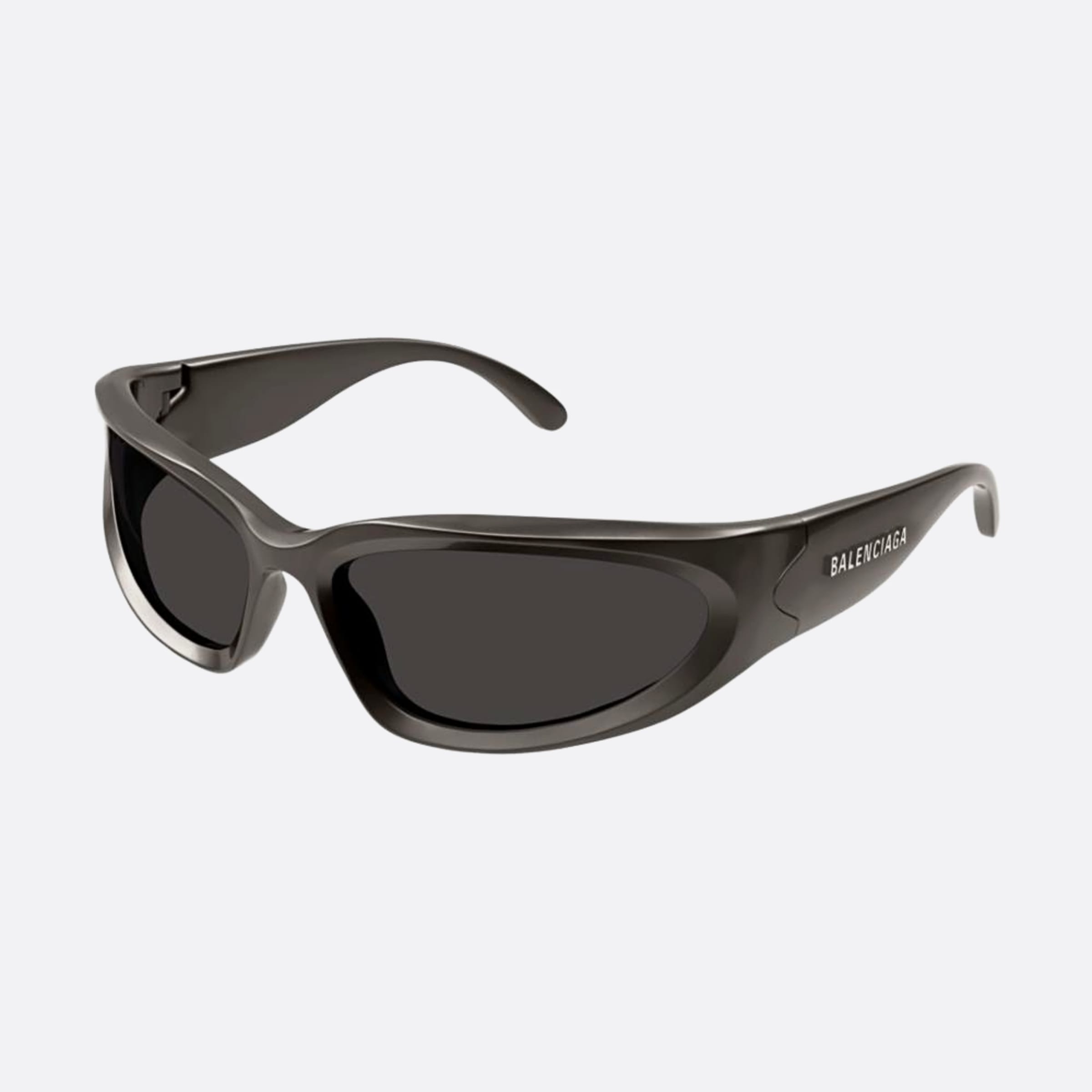 Balenciaga 65mm Green Geometric Man Sunglasses - Side View