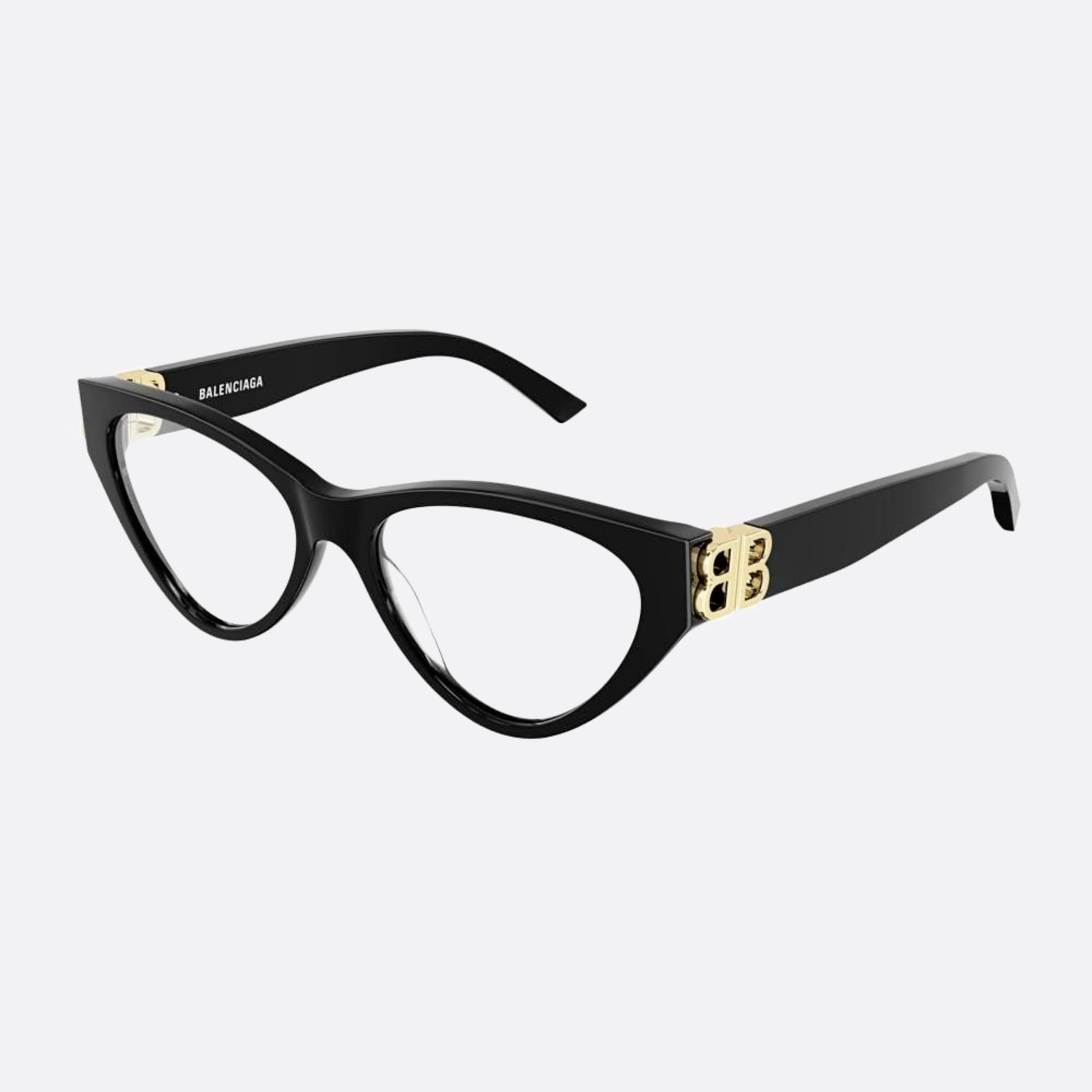Balenciaga 54mm Black Cat Eye Woman Eyeglasses - Side View