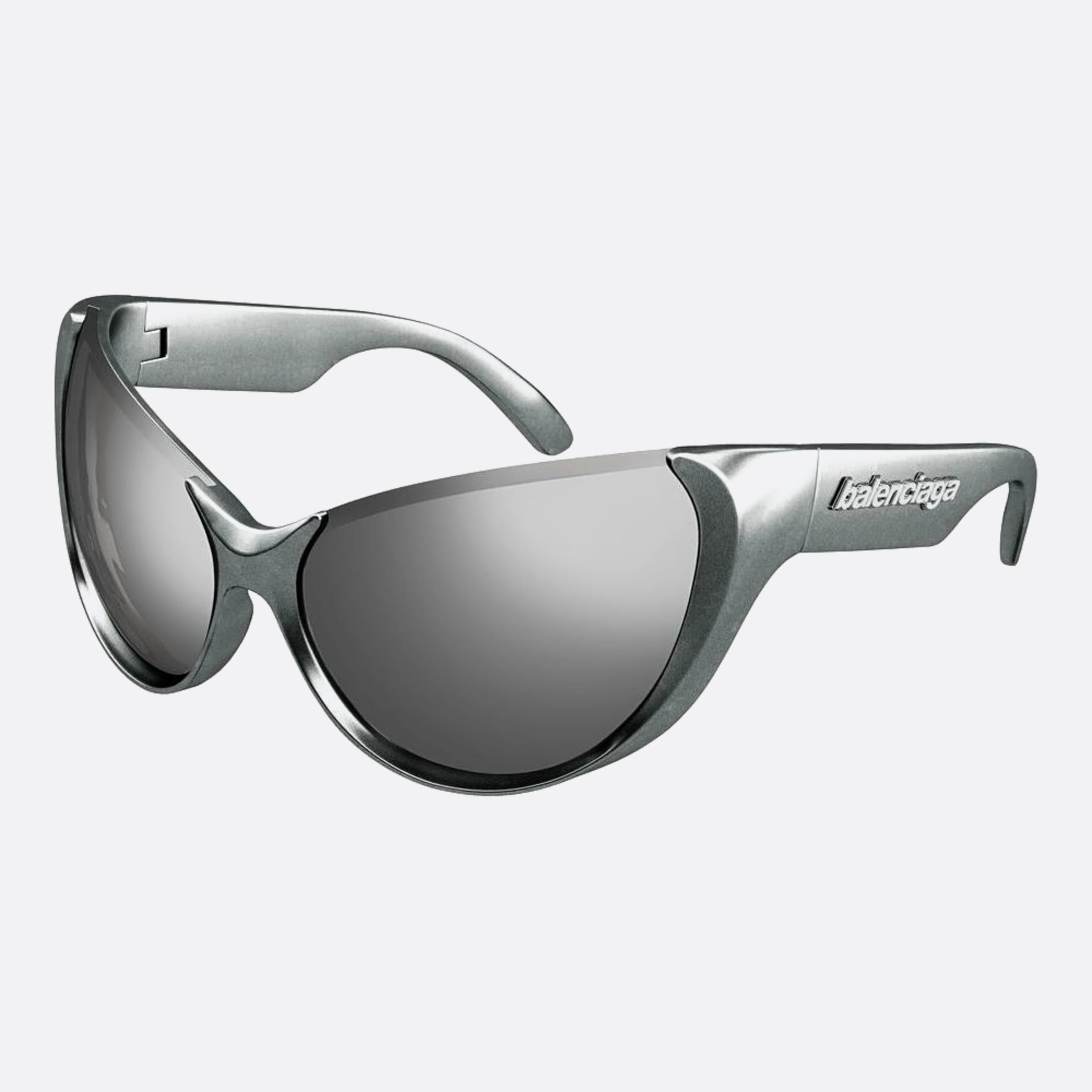 Balenciaga 65mm Silver Butterfly Woman Sunglasses - Side View
