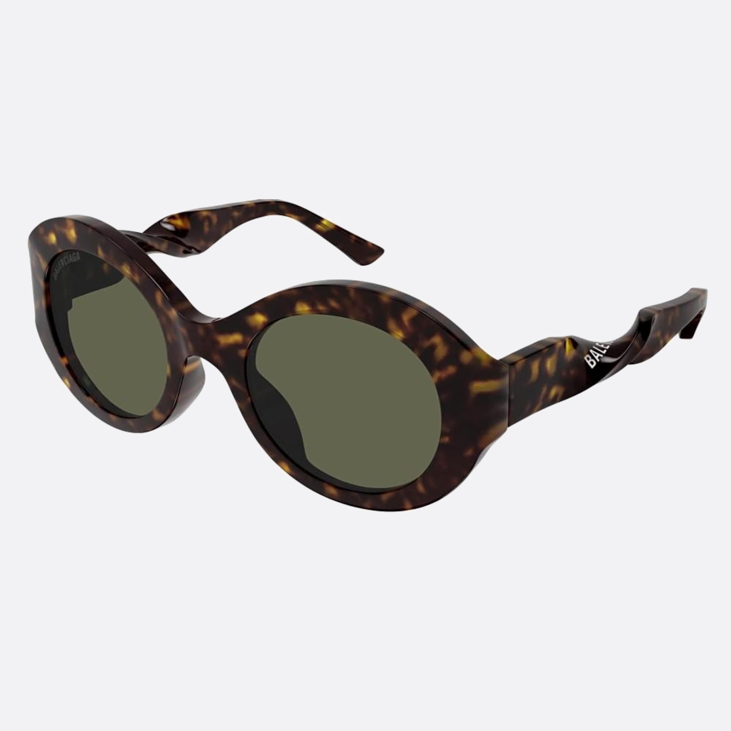 Balenciaga 53mm Havana Butterfly Women Sunglasses - Side View
