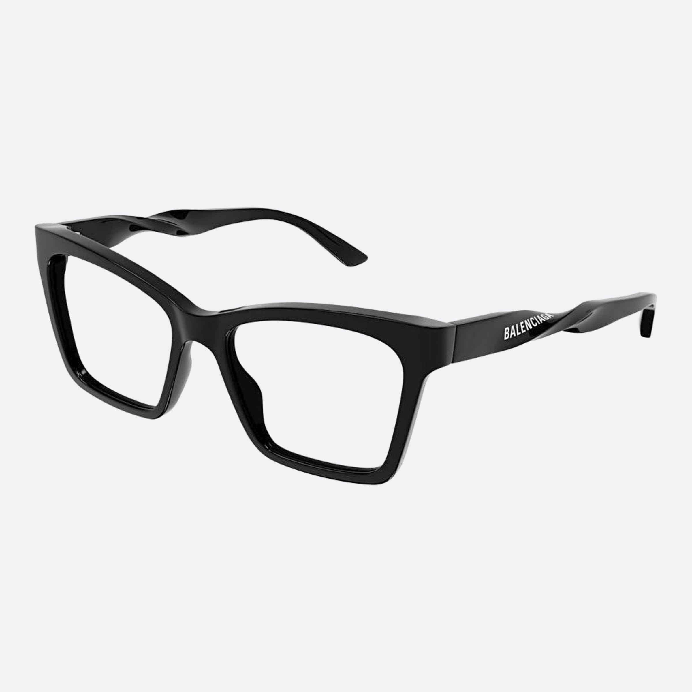 Balenciaga 53mm Black Geometric Woman Eyeglasses - Side View