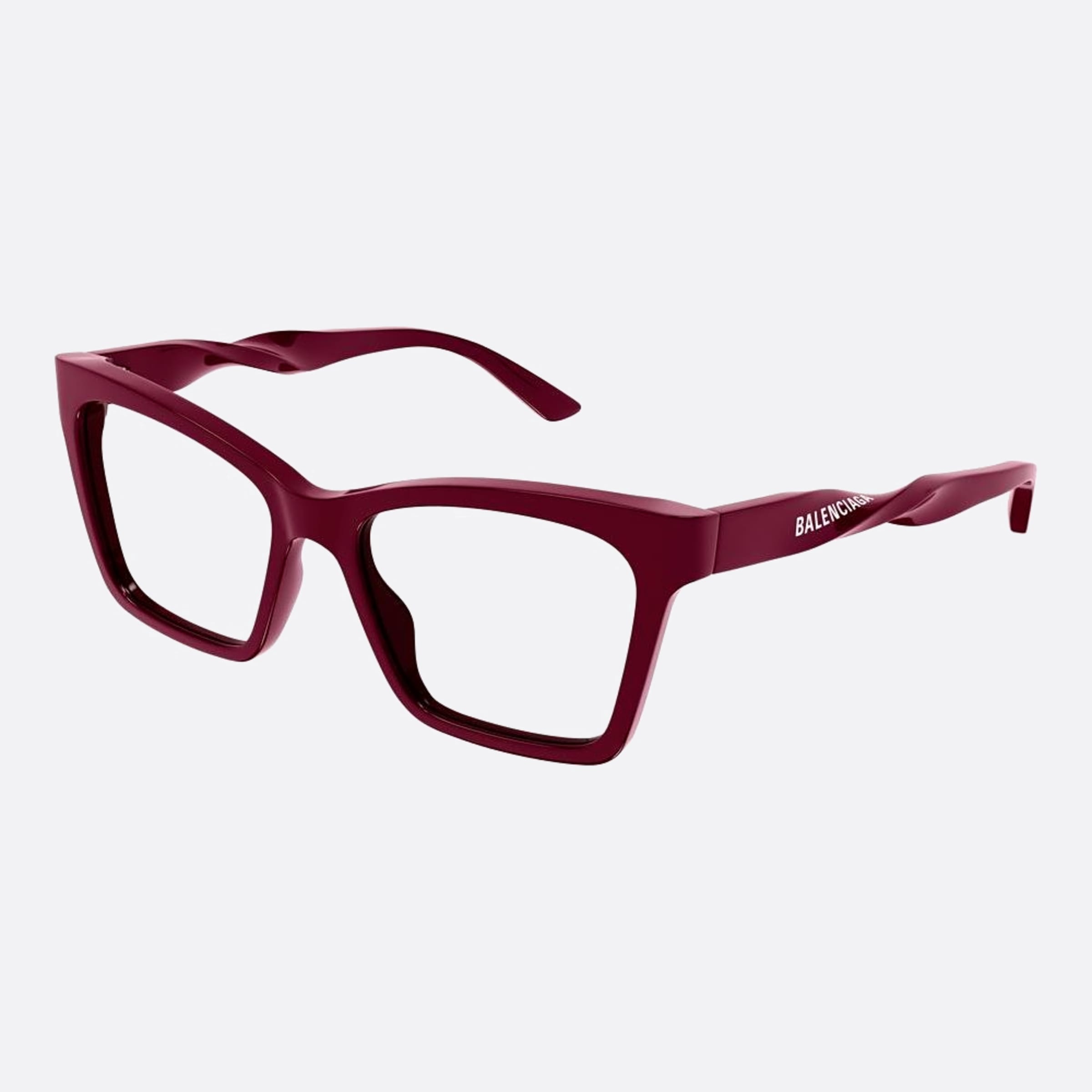 Balenciaga 53mm Red Geometric Woman Eyeglasses - Side View