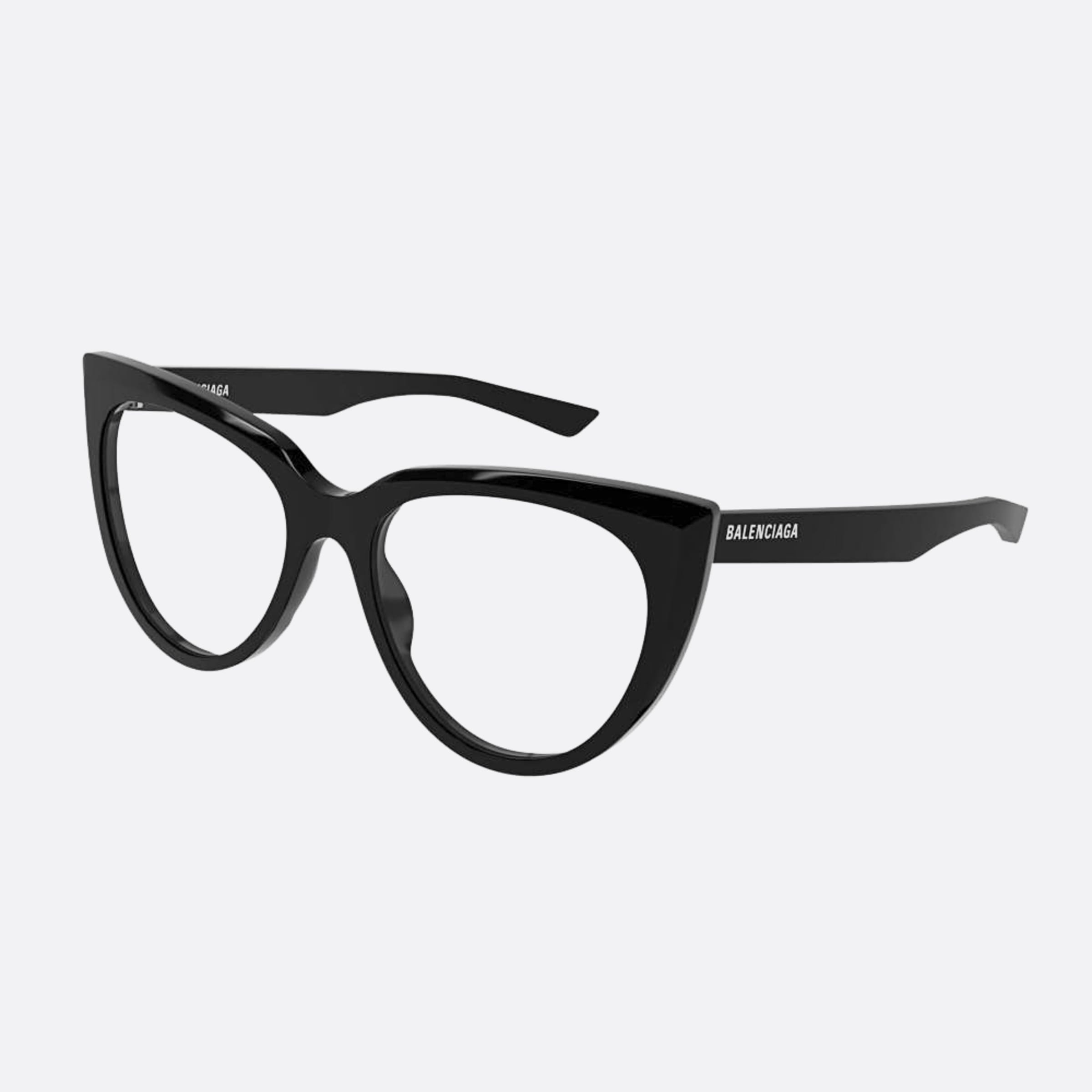 Balenciaga 53mm Black Cat Eye Woman Eyeglasses - Side View