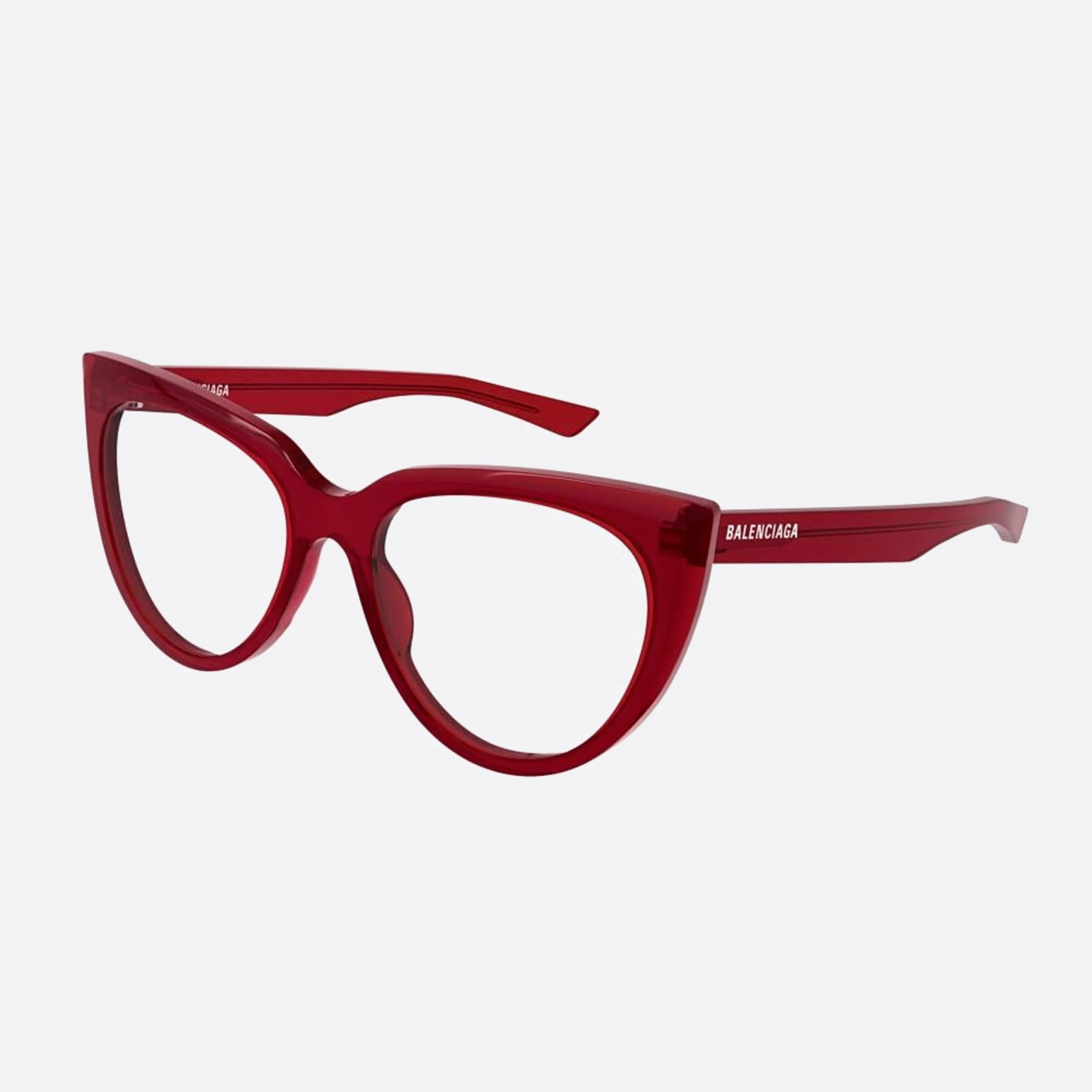 Balenciaga 53mm Red Cat Eye Woman Eyeglasses - Side View
