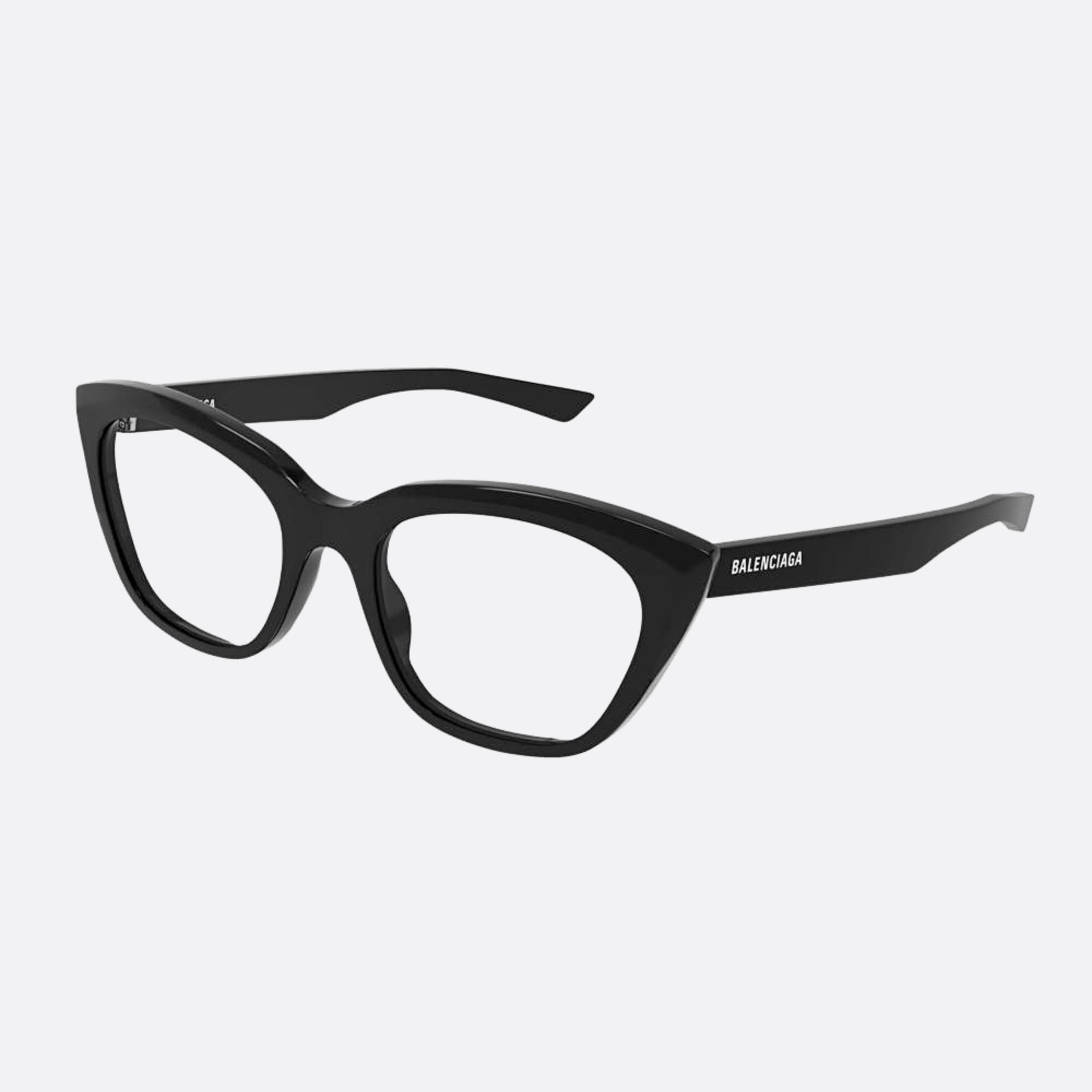 Balenciaga 51mm Black Cat Eye Woman Eyeglasses - Side View