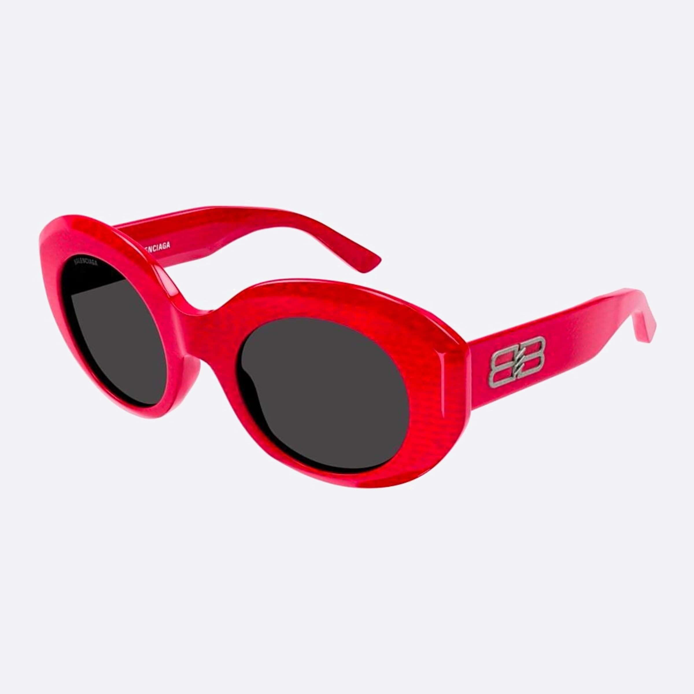 Balenciaga 52mm Red Round Women Sunglasses - Side View
