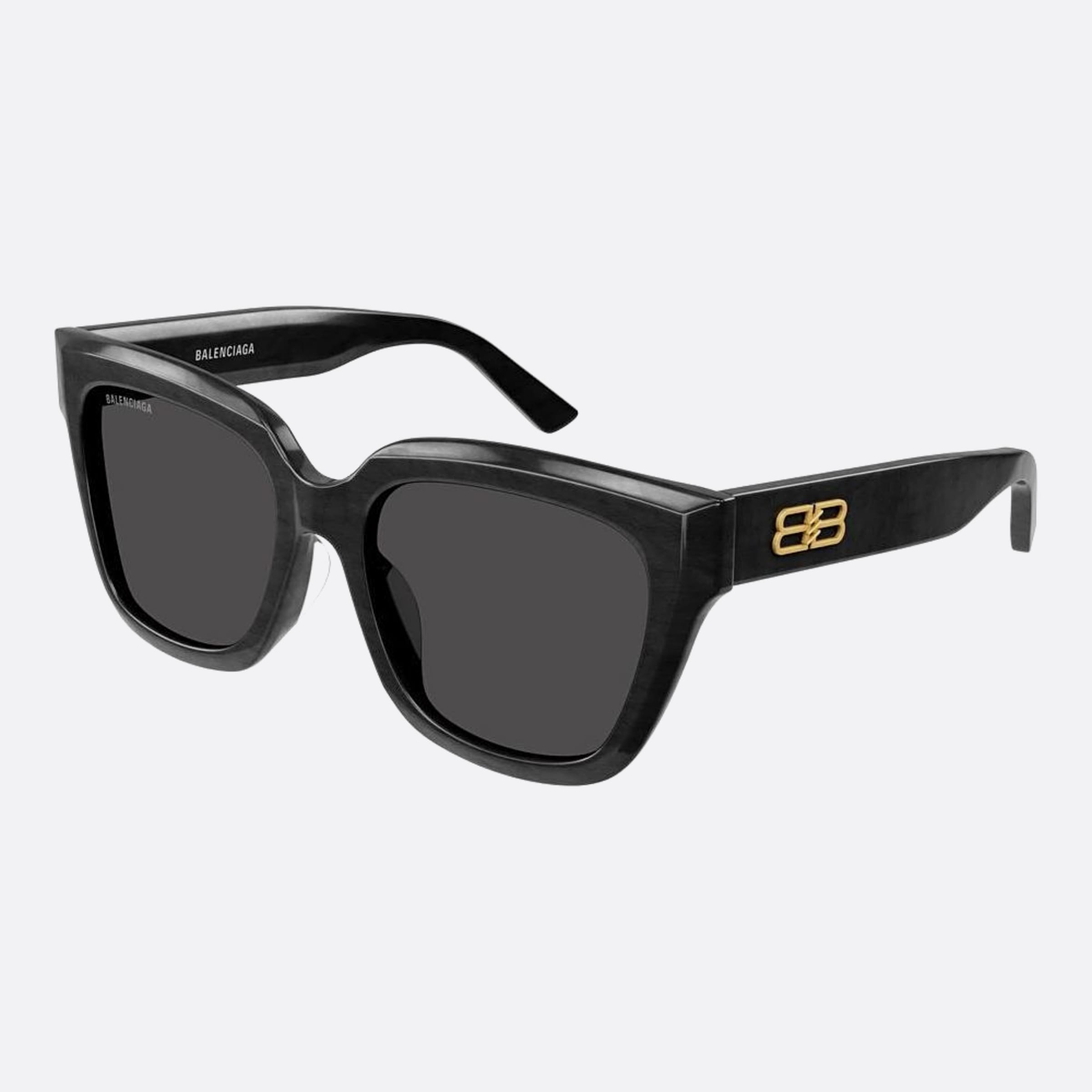 Balenciaga 55mm Bb0237sa Black Geometric Women Sunglasses - Side View