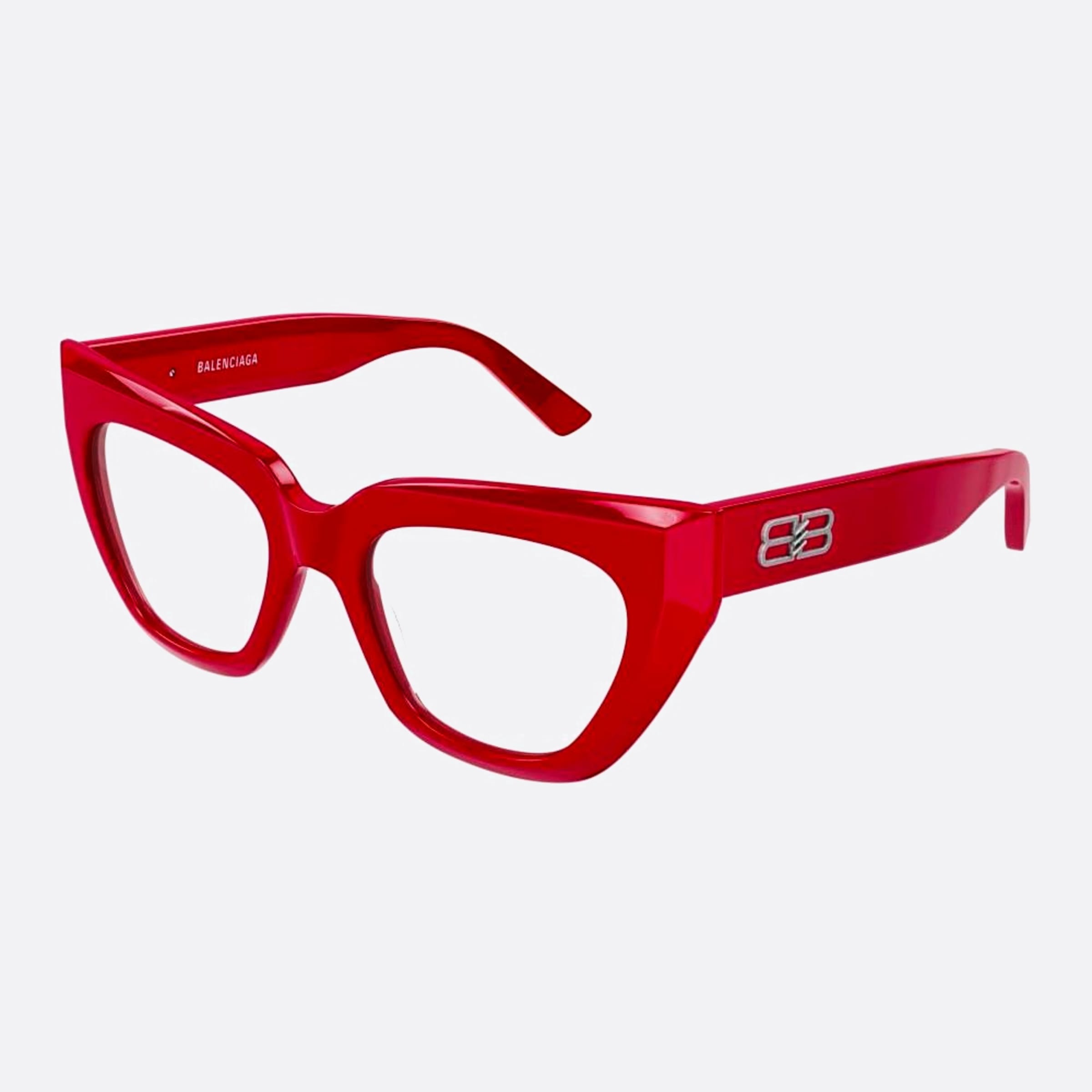 Balenciaga 50mm Red Cat Eye Woman Eyeglasses - Side View