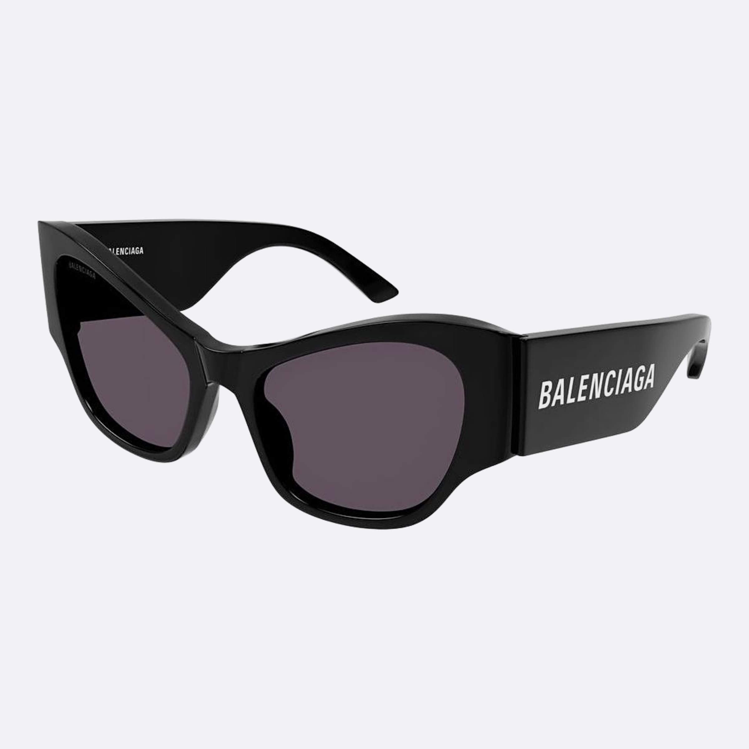 Balenciaga 58mm Black Squared Woman Sunglasses - Side View