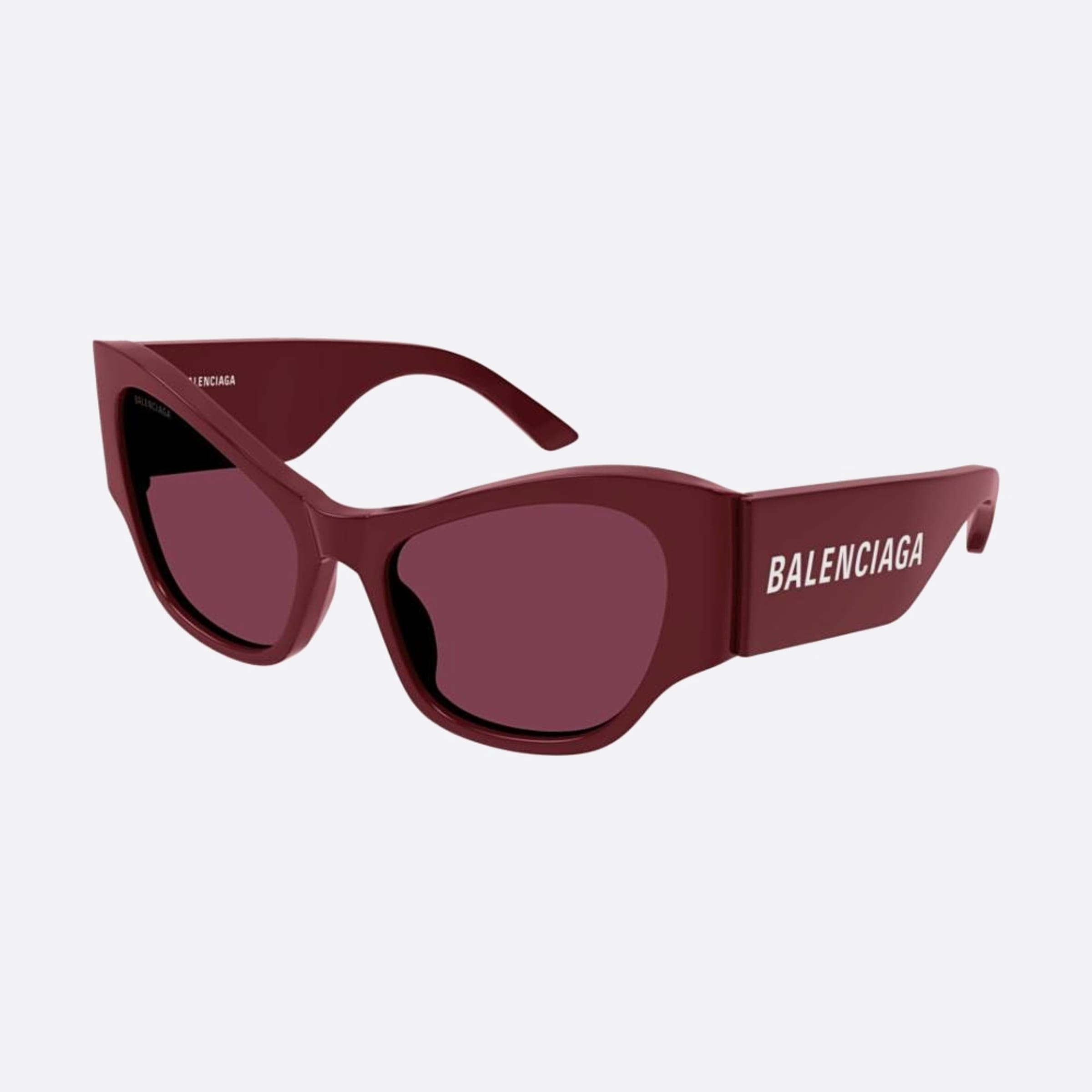 Balenciaga 56mm Red Squared Woman Sunglasses - Side View