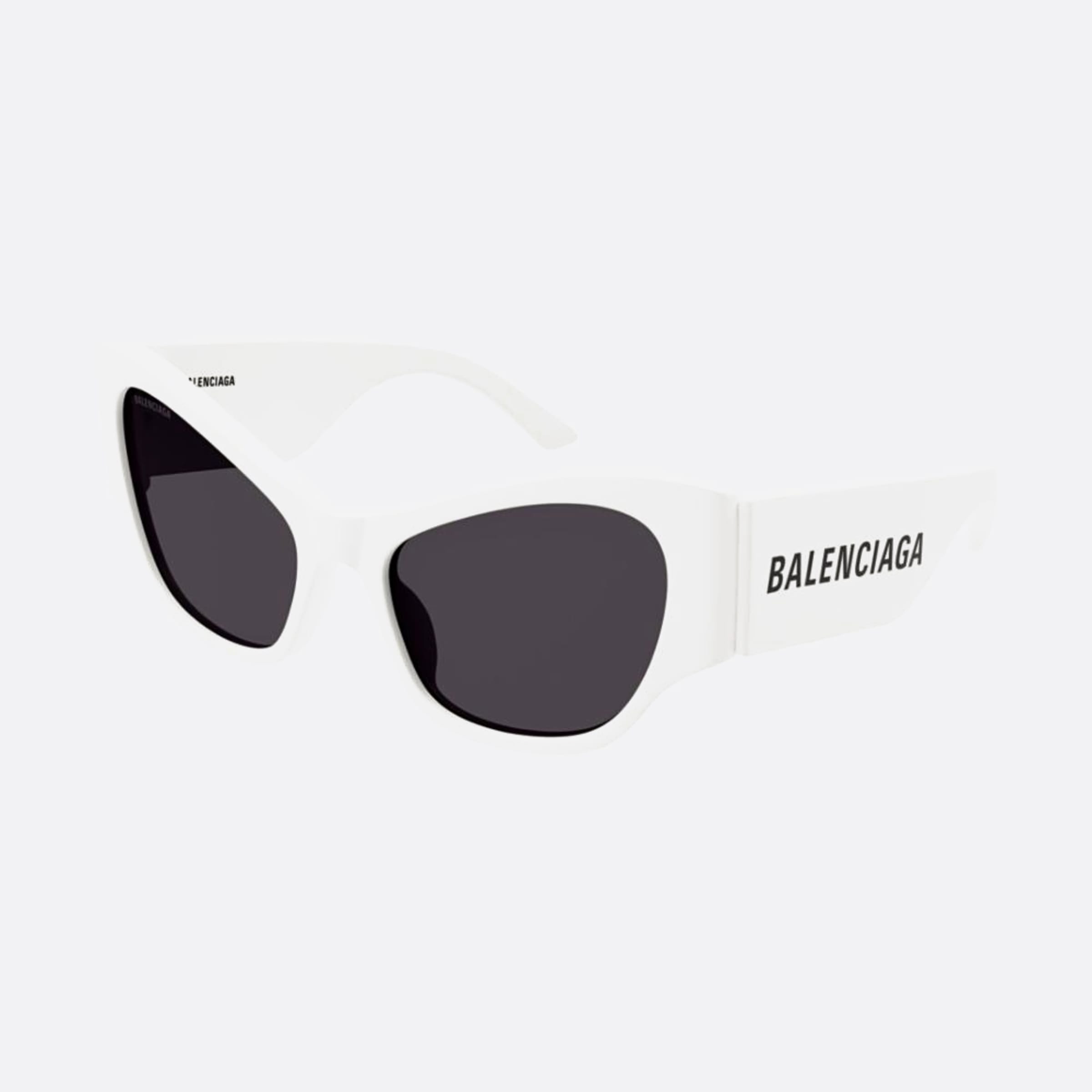 Balenciaga 56mm White Squared Woman Sunglasses - Side View