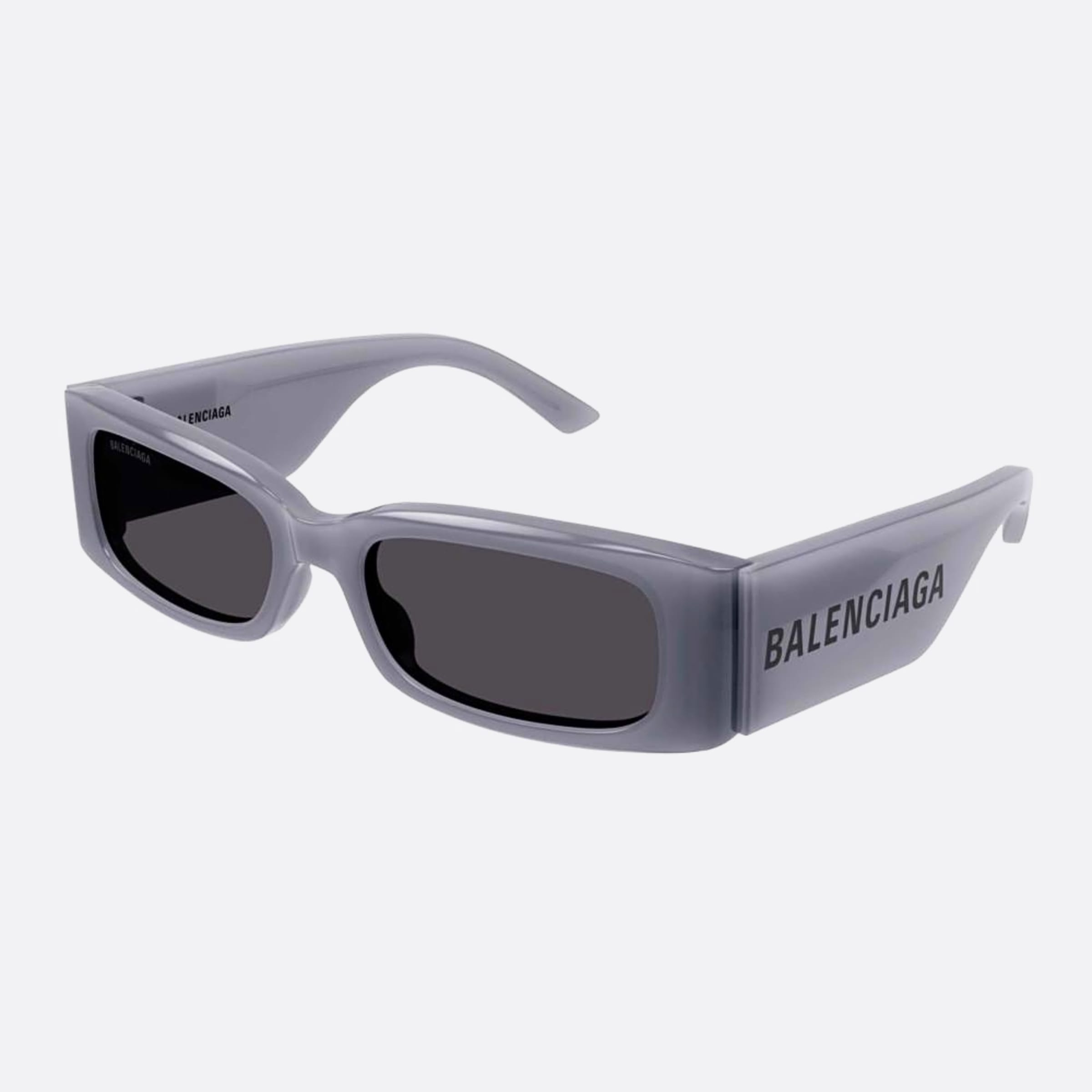 Balenciaga 56mm Grey Squared Women Sunglasses - Side View
