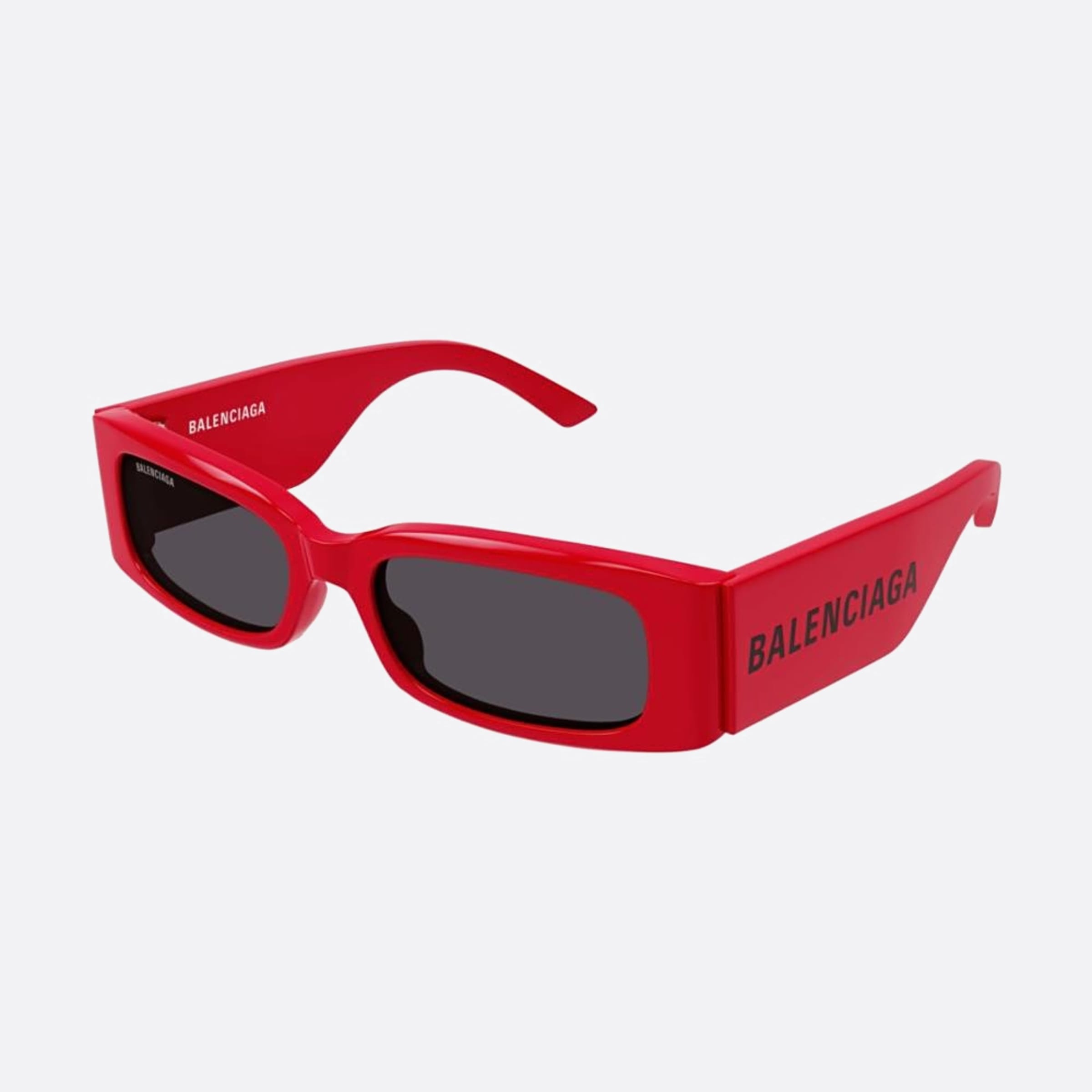 Balenciaga 56mm Red Squared Woman Sunglasses - Side View