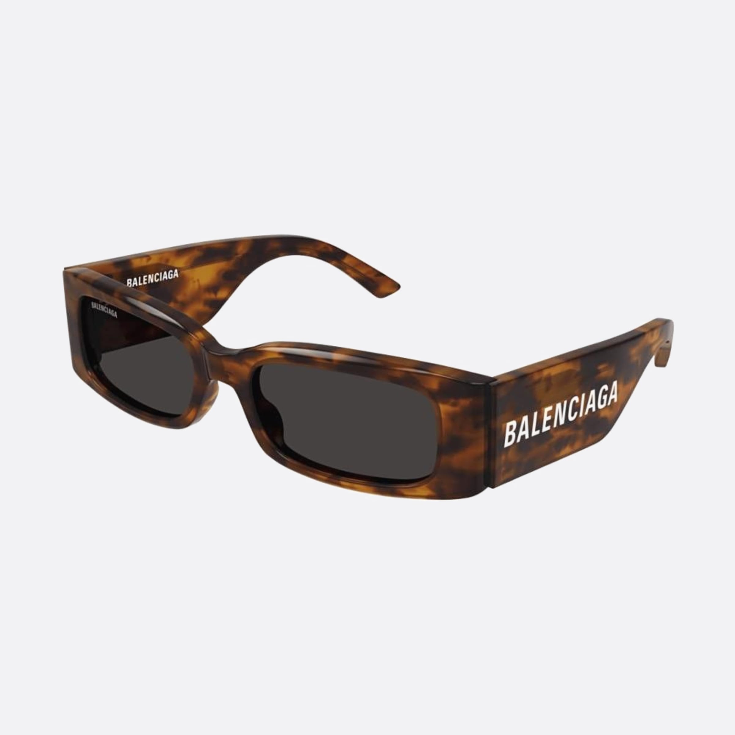 Balenciaga 56mm Havana Squared Woman Sunglasses - Side View