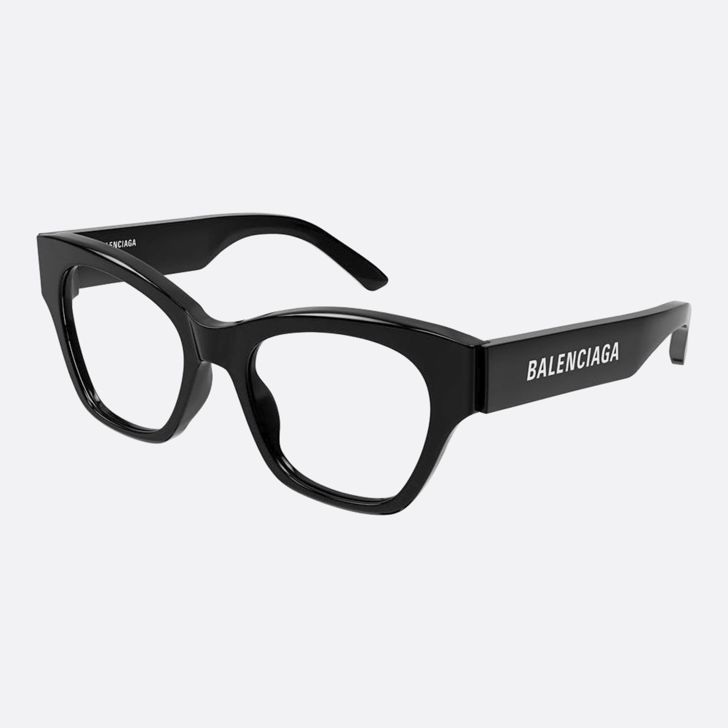 Balenciaga 52mm Black Squared Woman Eyeglasses - Side View