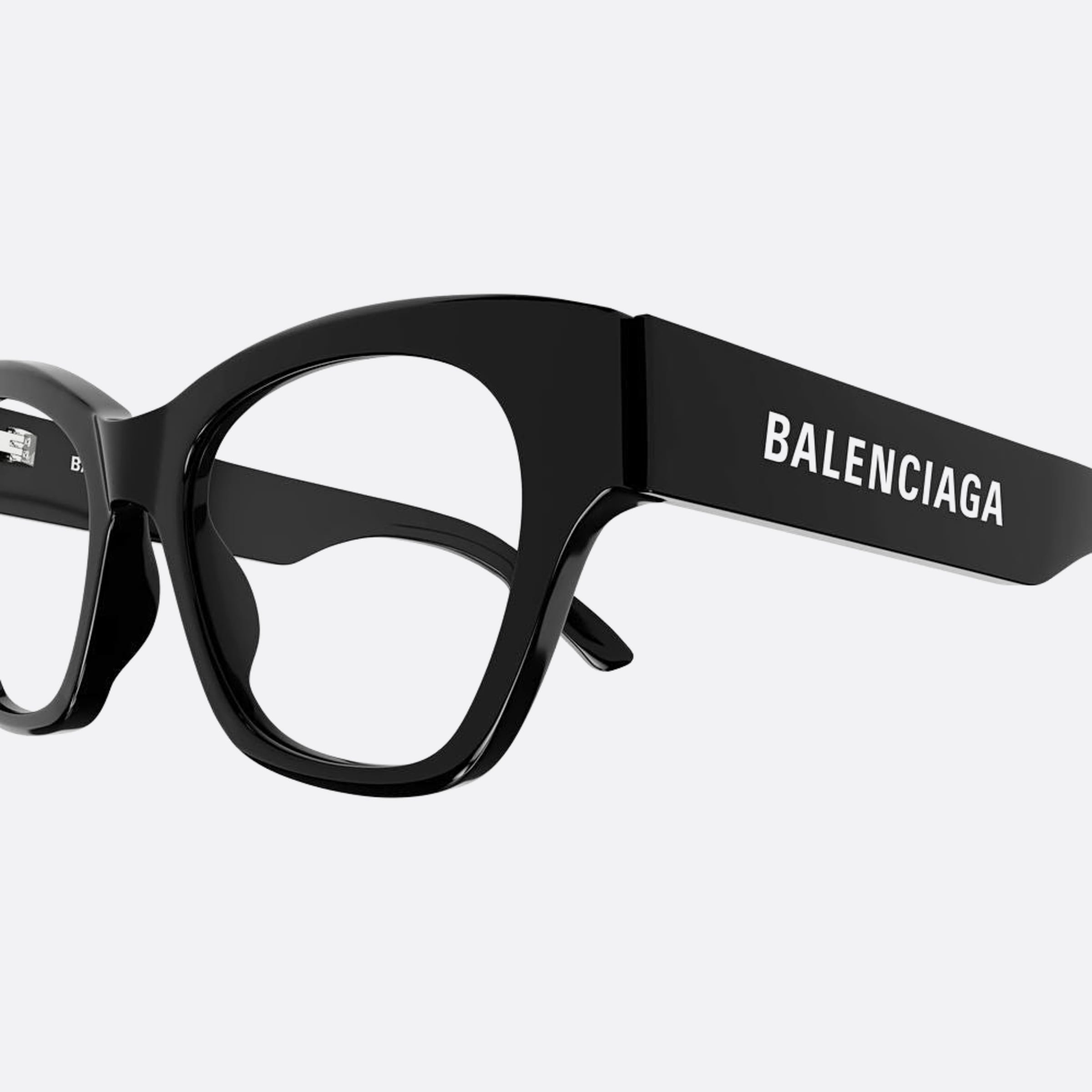 Balenciaga 52mm Black Squared Woman Eyeglasses - Detail View