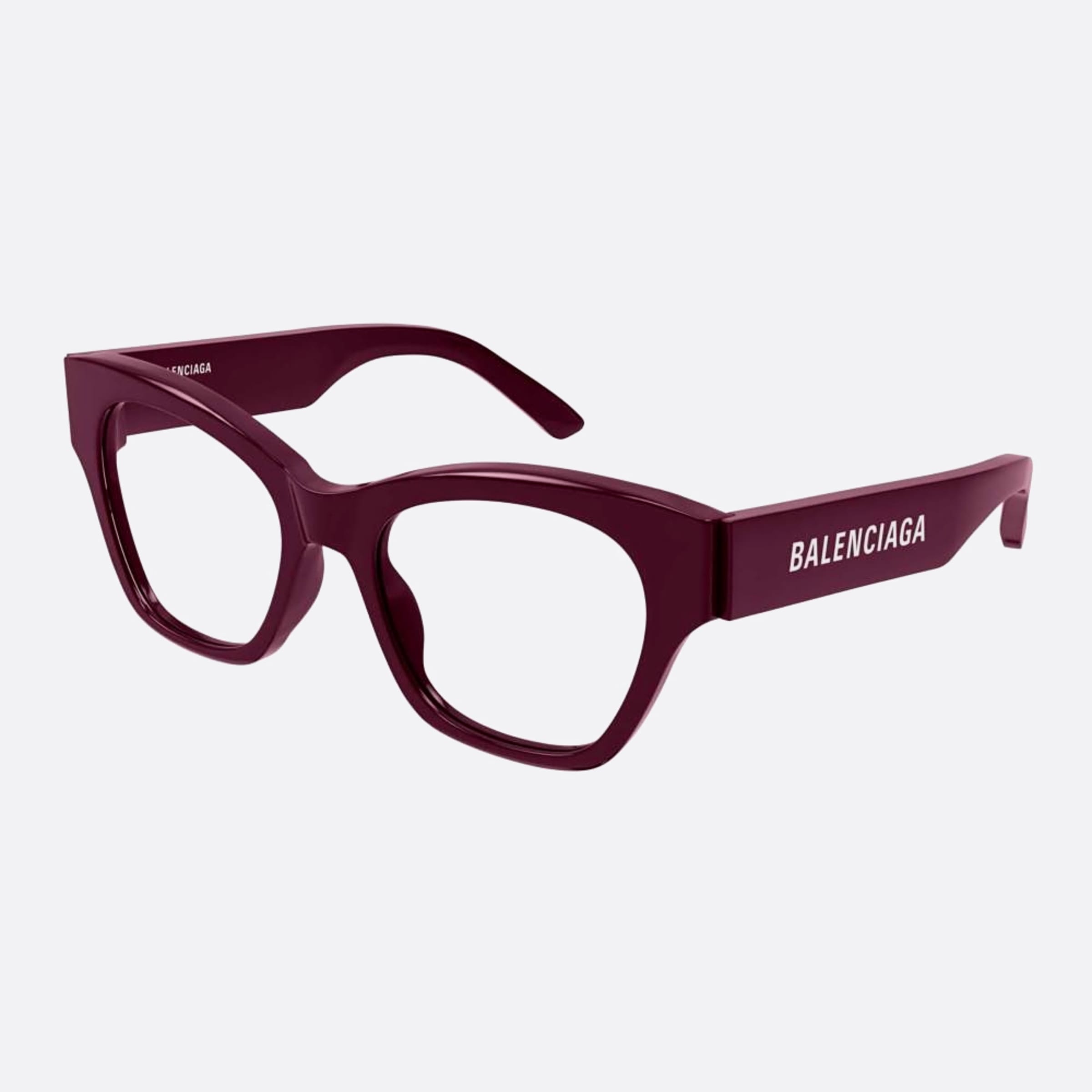 Balenciaga 52mm Red Squared Woman Eyeglasses - Side View