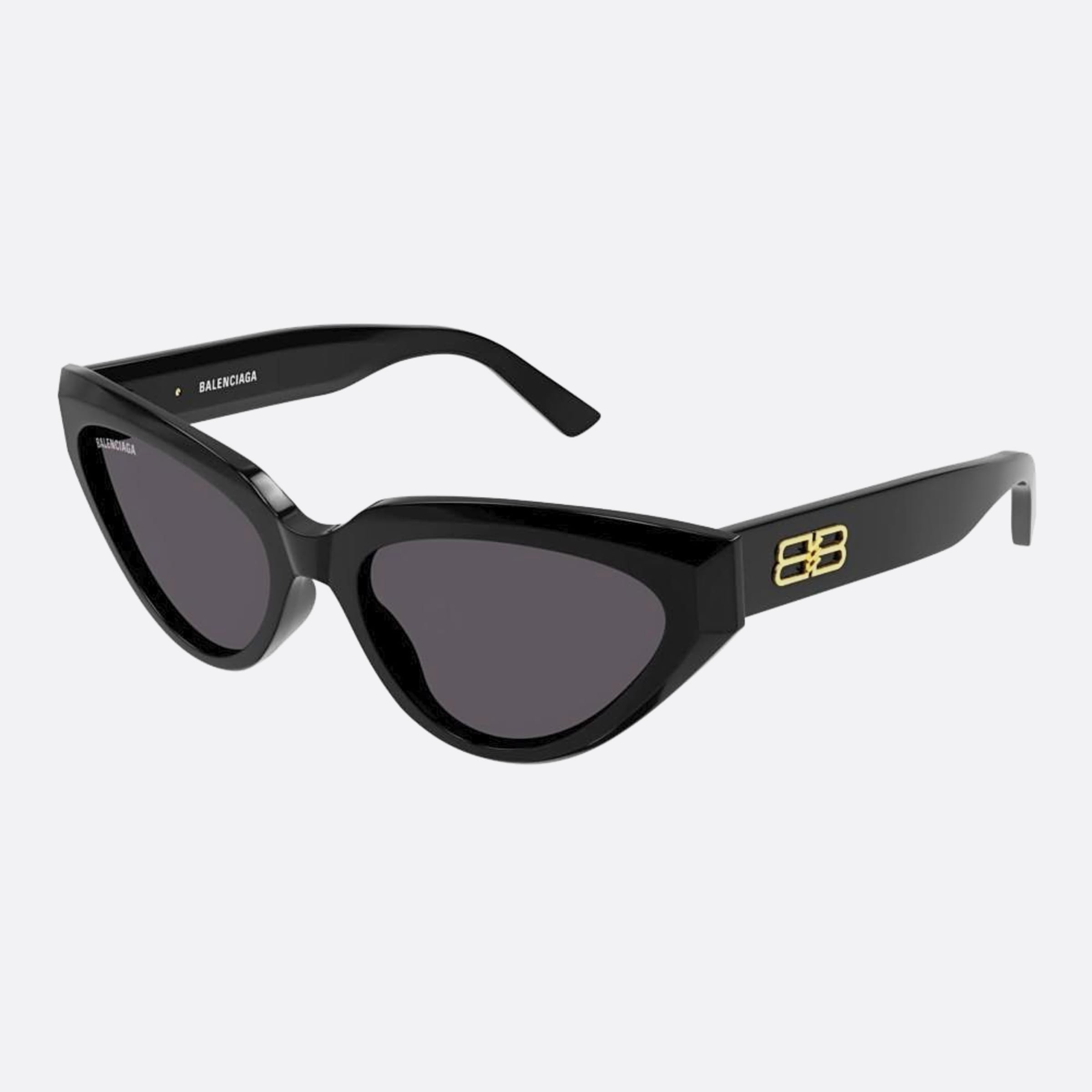 Balenciaga 56mm Black Geometric Woman Sunglasses - Side View