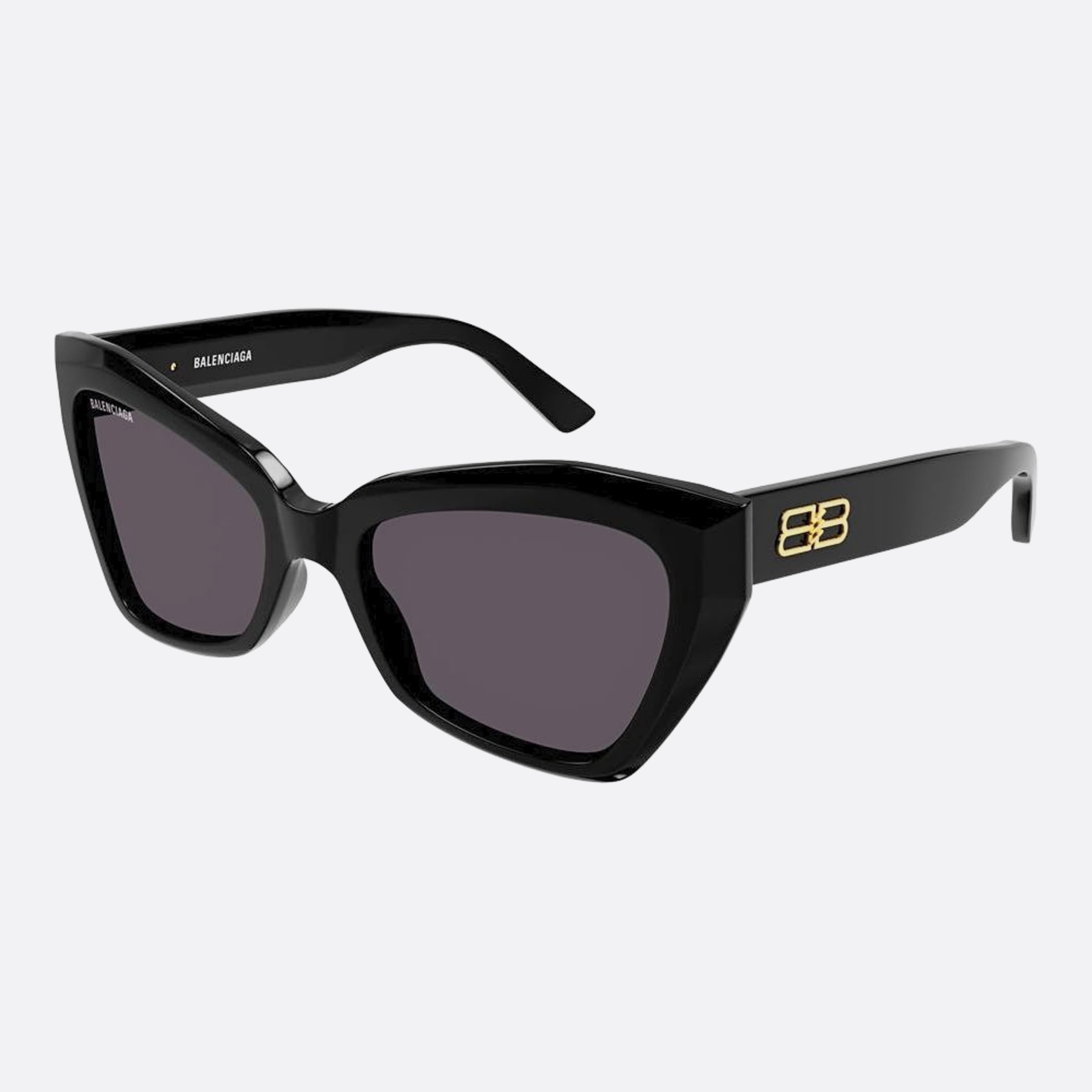 Balenciaga 56mm Black Squared Woman Sunglasses - Side View