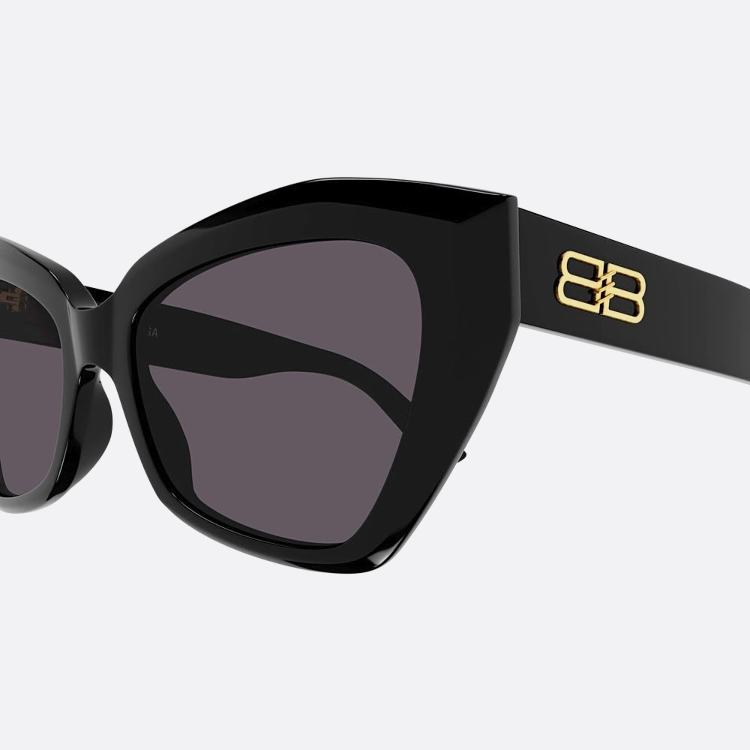 Balenciaga 56mm Black Squared Woman Sunglasses - Detail View