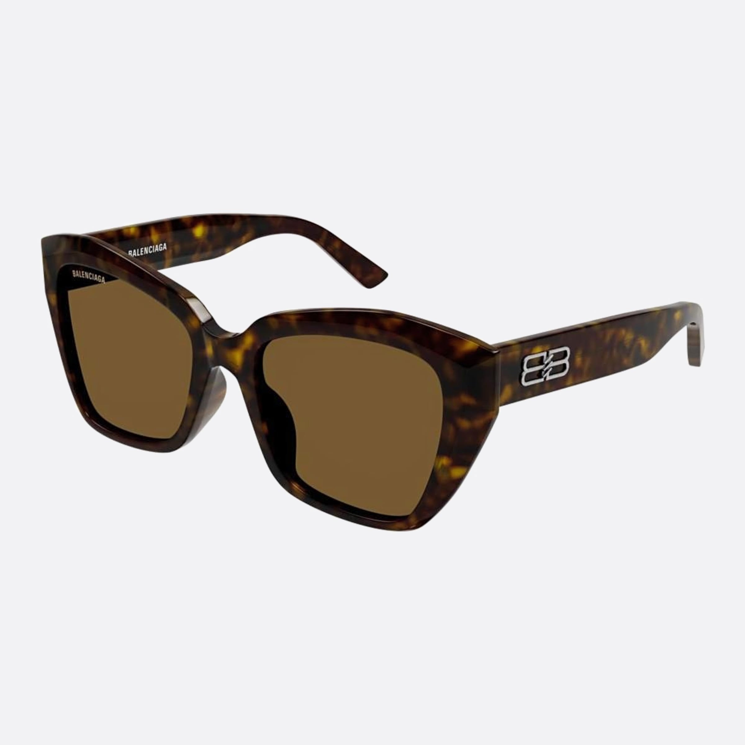 Balenciaga 55mm Bb0273sa Havana Geometric Woman Sunglasses - Side View