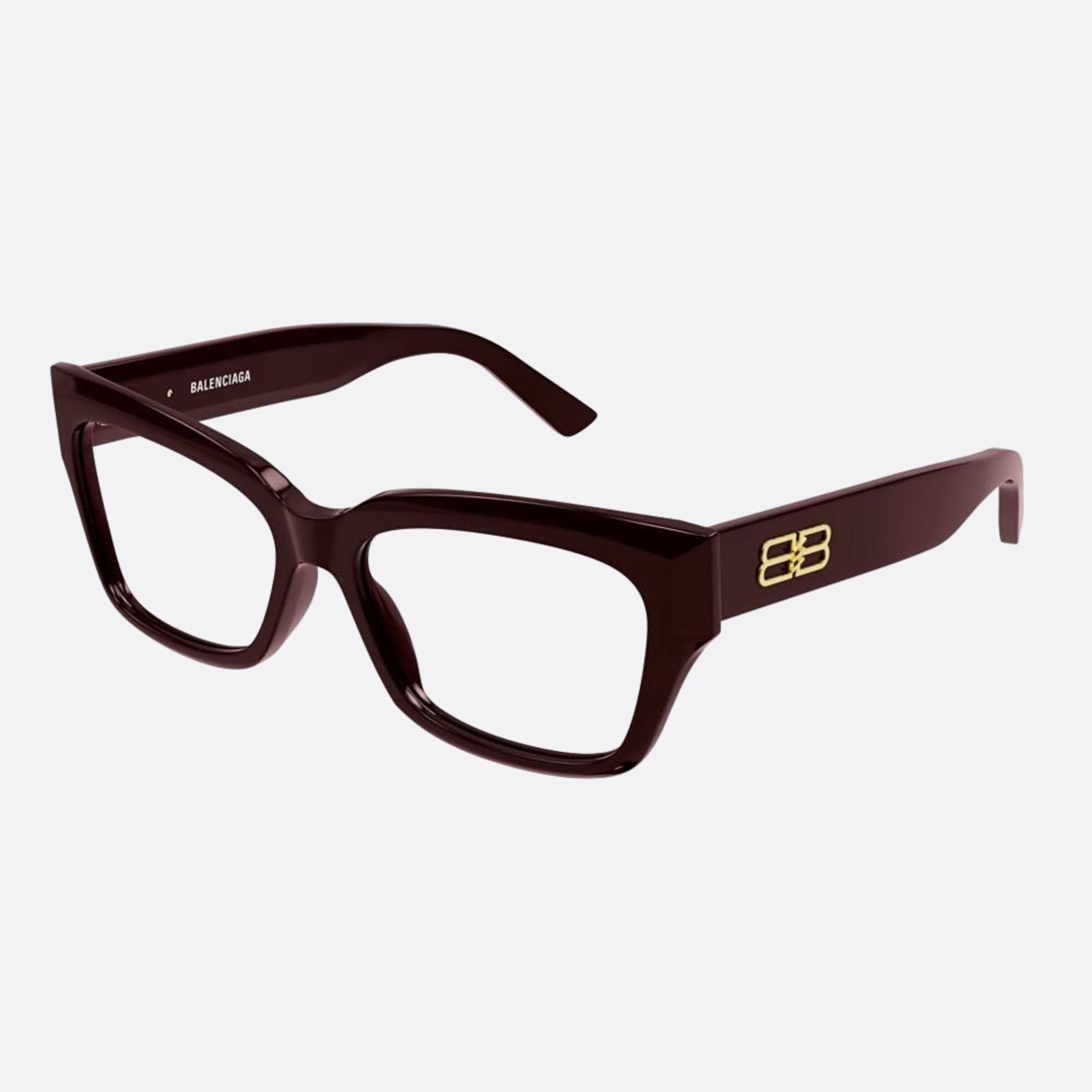 Balenciaga 55mm Red Geometric Woman Eyeglasses - Side View