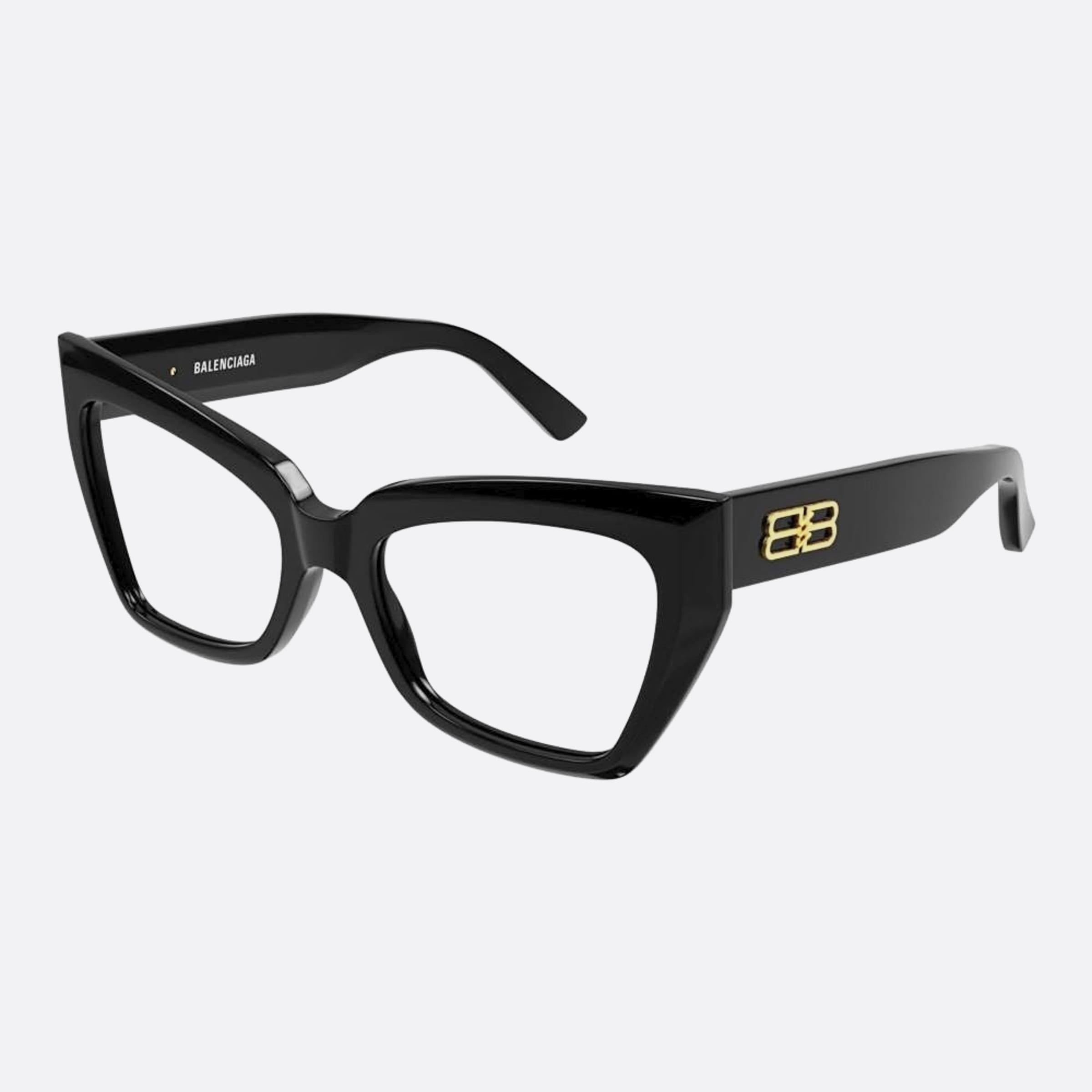 Balenciaga 53mm Black Geometric Woman Eyeglasses - Side View