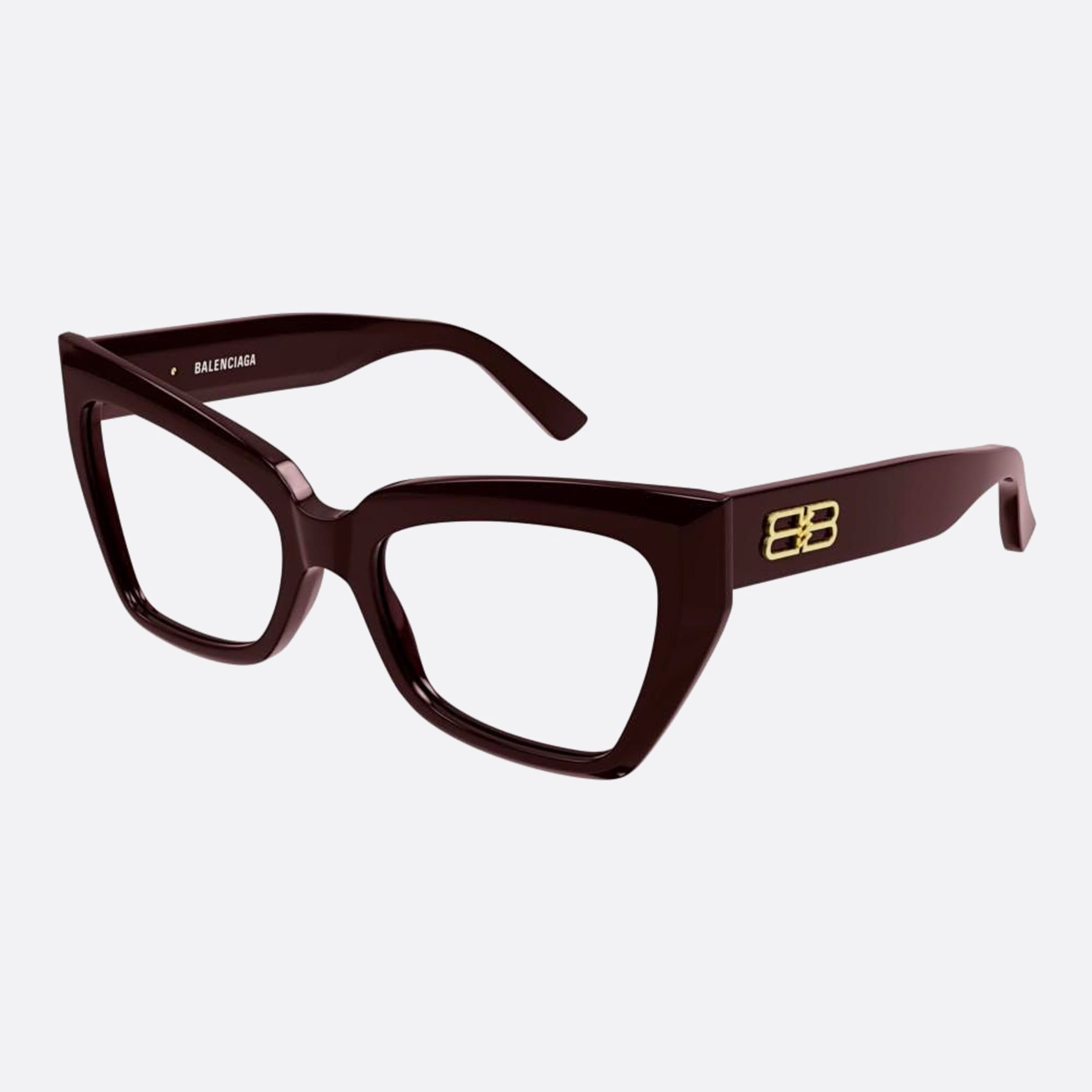 Balenciaga 53mm Red Geometric Woman Eyeglasses - Side View