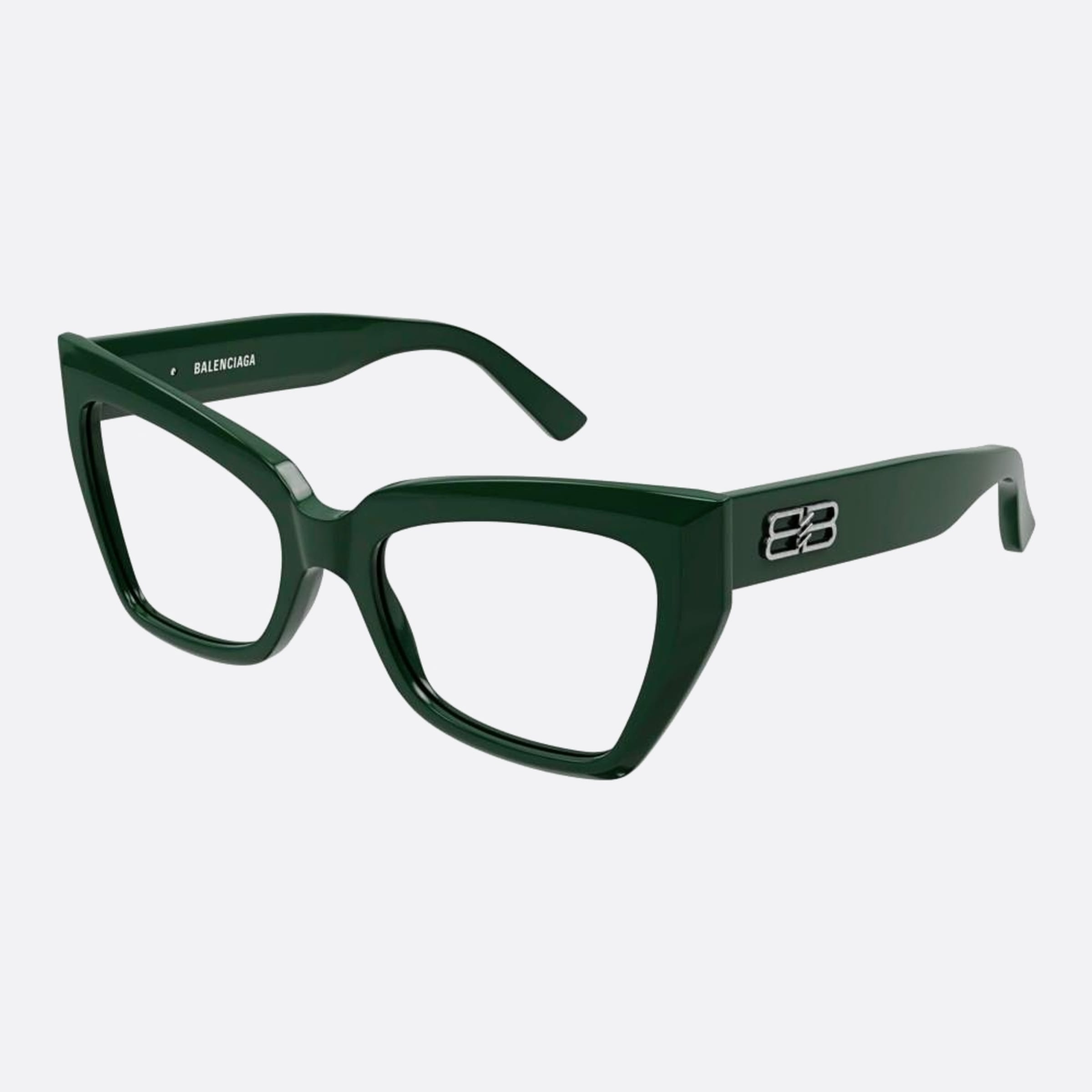Balenciaga 53mm Green Geometric Woman Eyeglasses - Side View