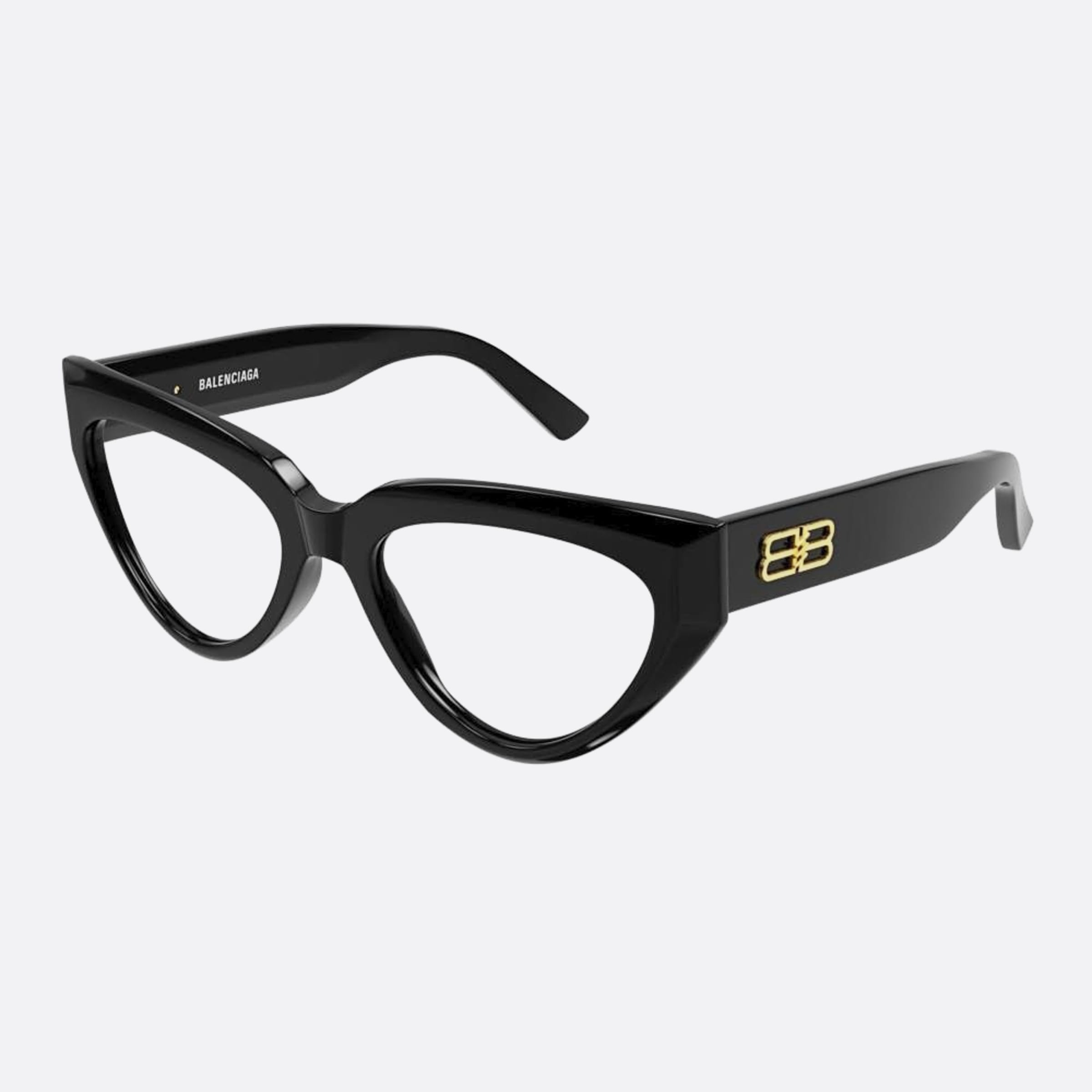 Balenciaga 53mm Black Cat Eye Woman Eyeglasses - Side View