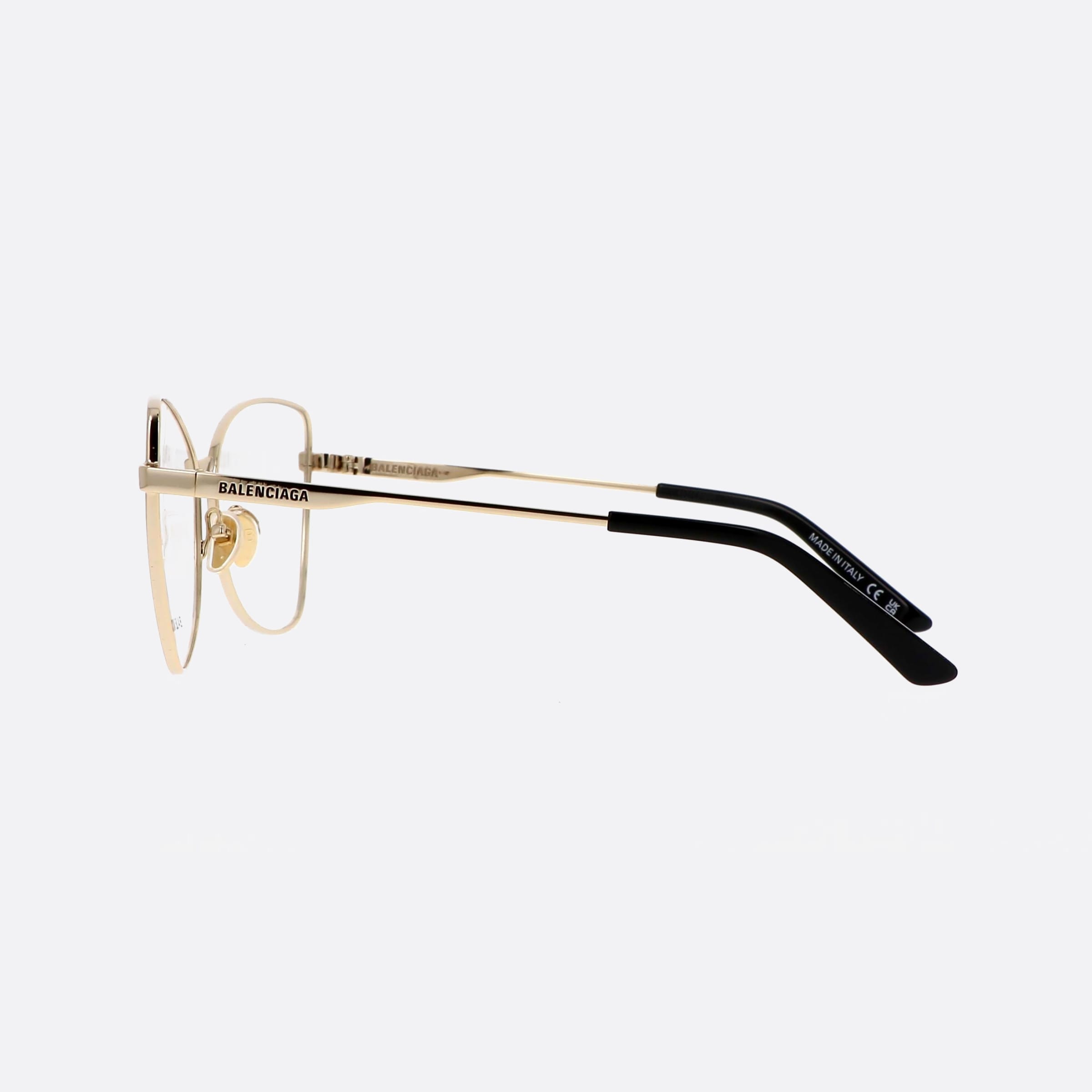 Balenciaga 59mm Gold Geometric Woman Eyeglasses - Detail View