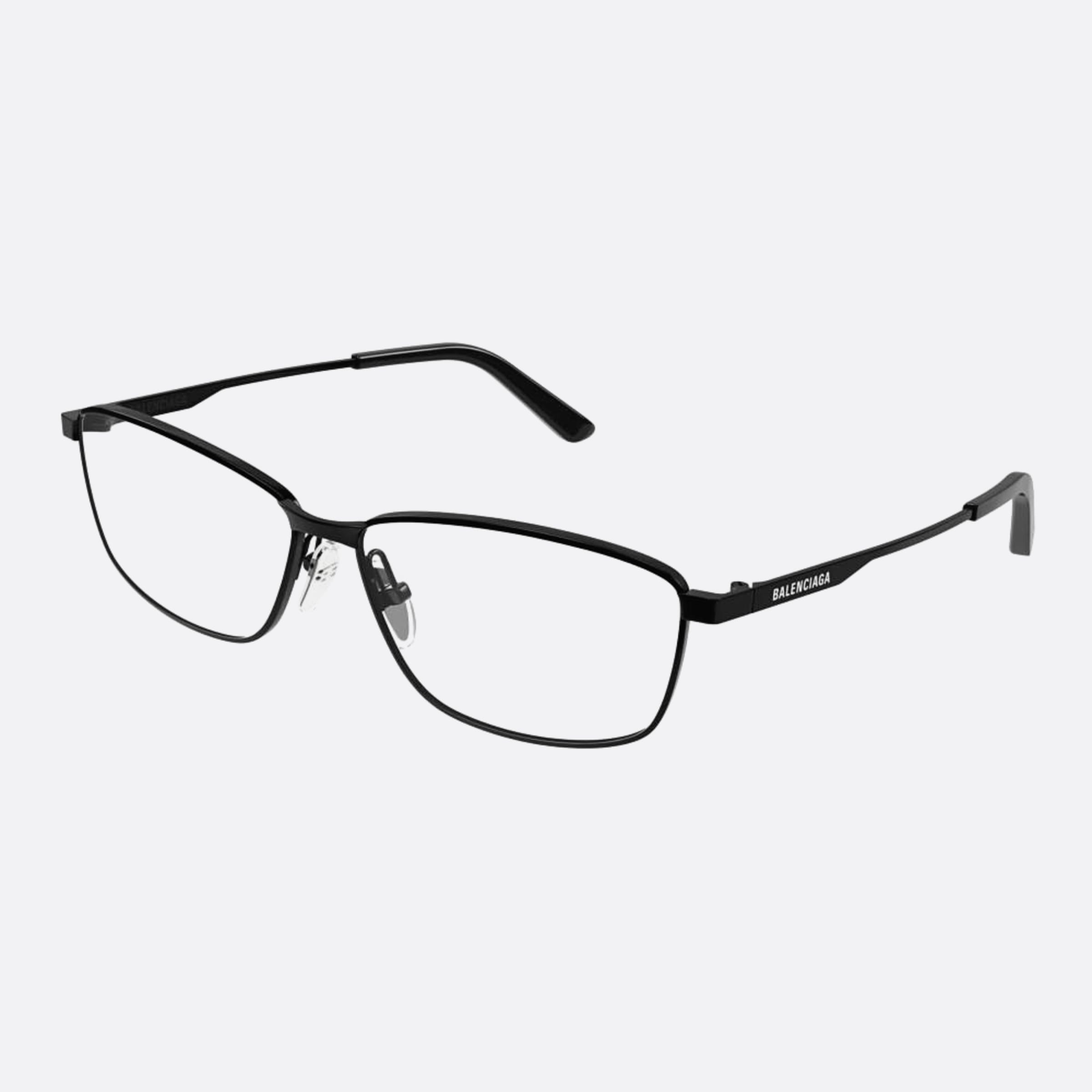 Balenciaga 61mm Black Geometric Man Eyeglasses - Side View