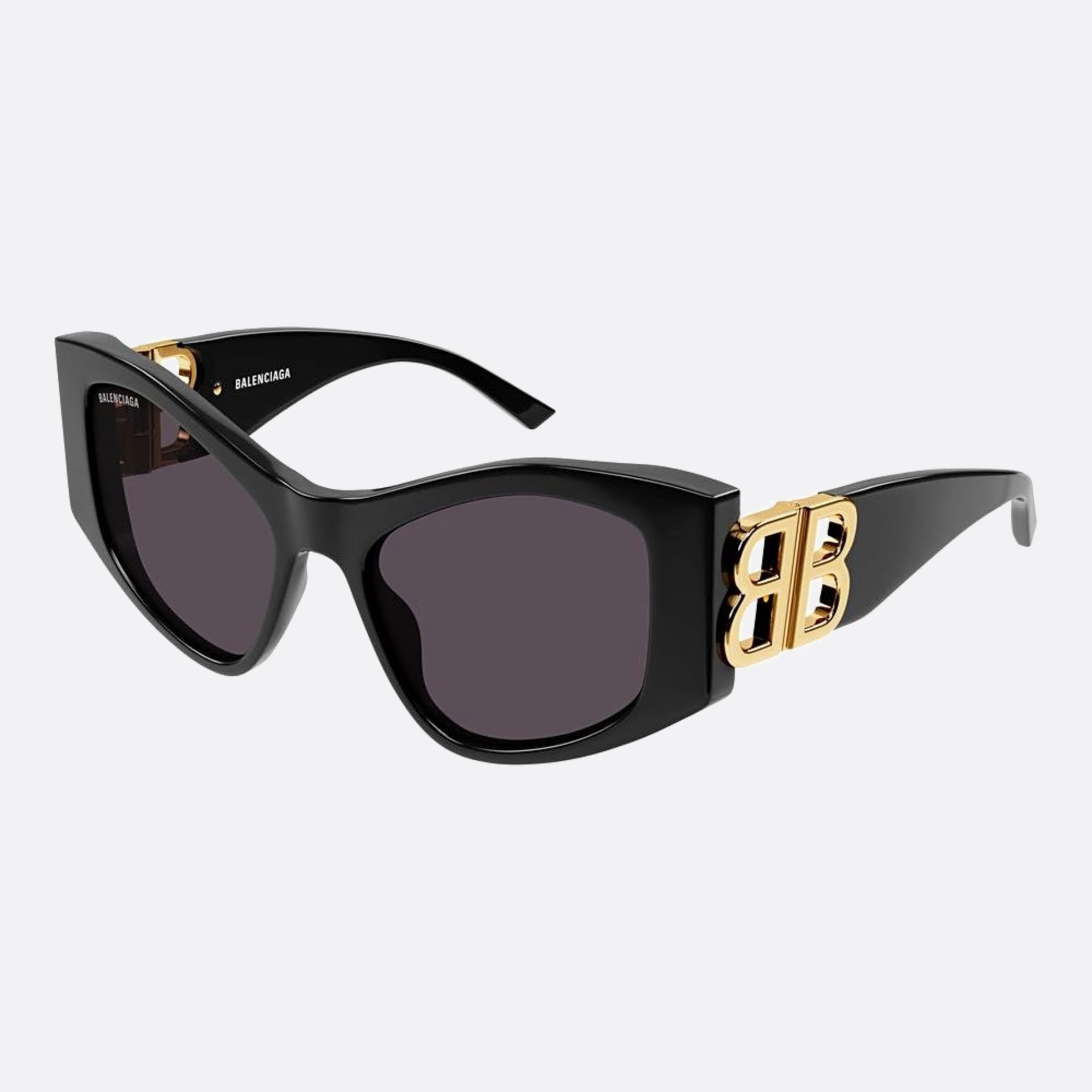 Balenciaga 55mm Black Cat Eye Woman Sunglasses - Side View