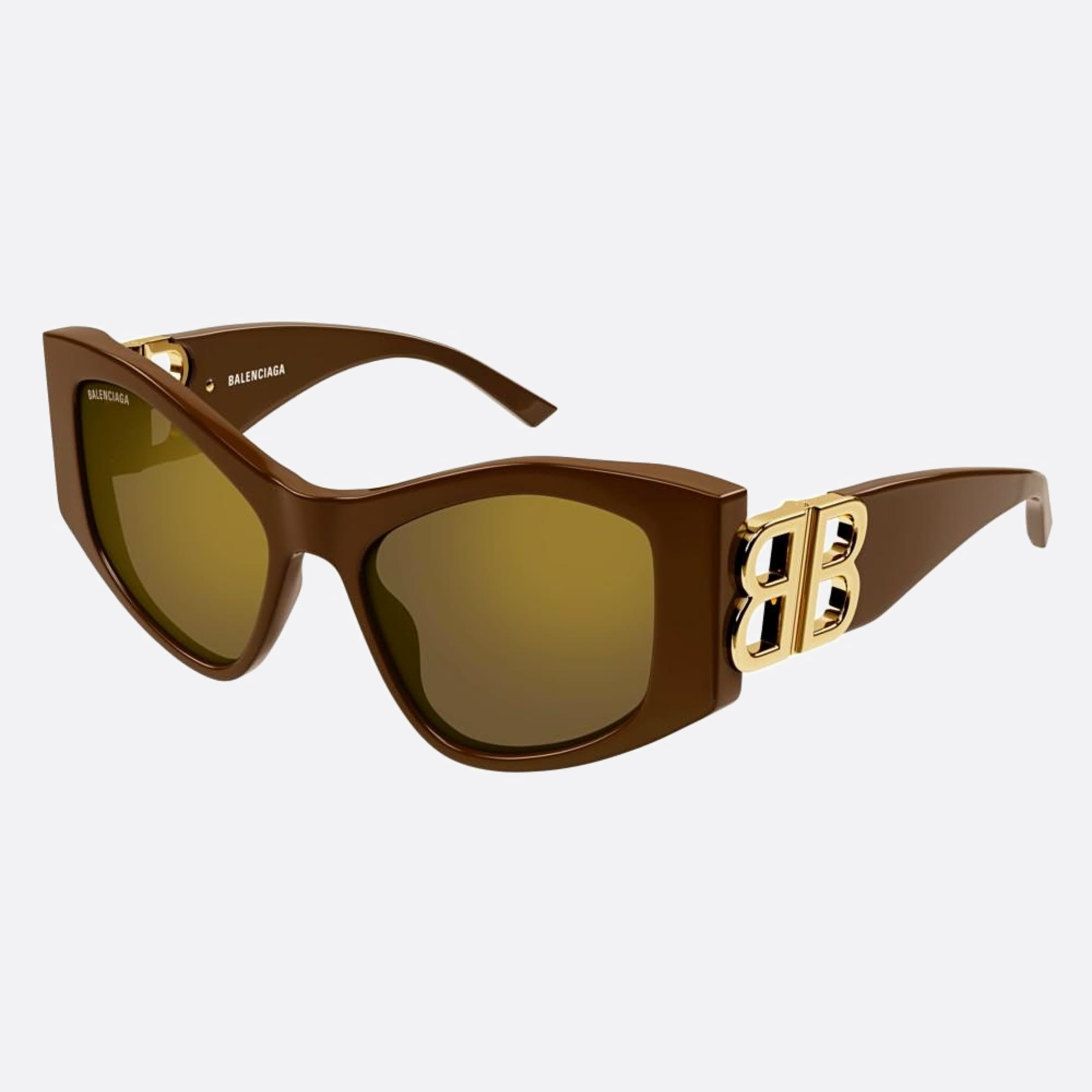 Balenciaga 55mm Brown Cat Eye Woman Sunglasses - Side View
