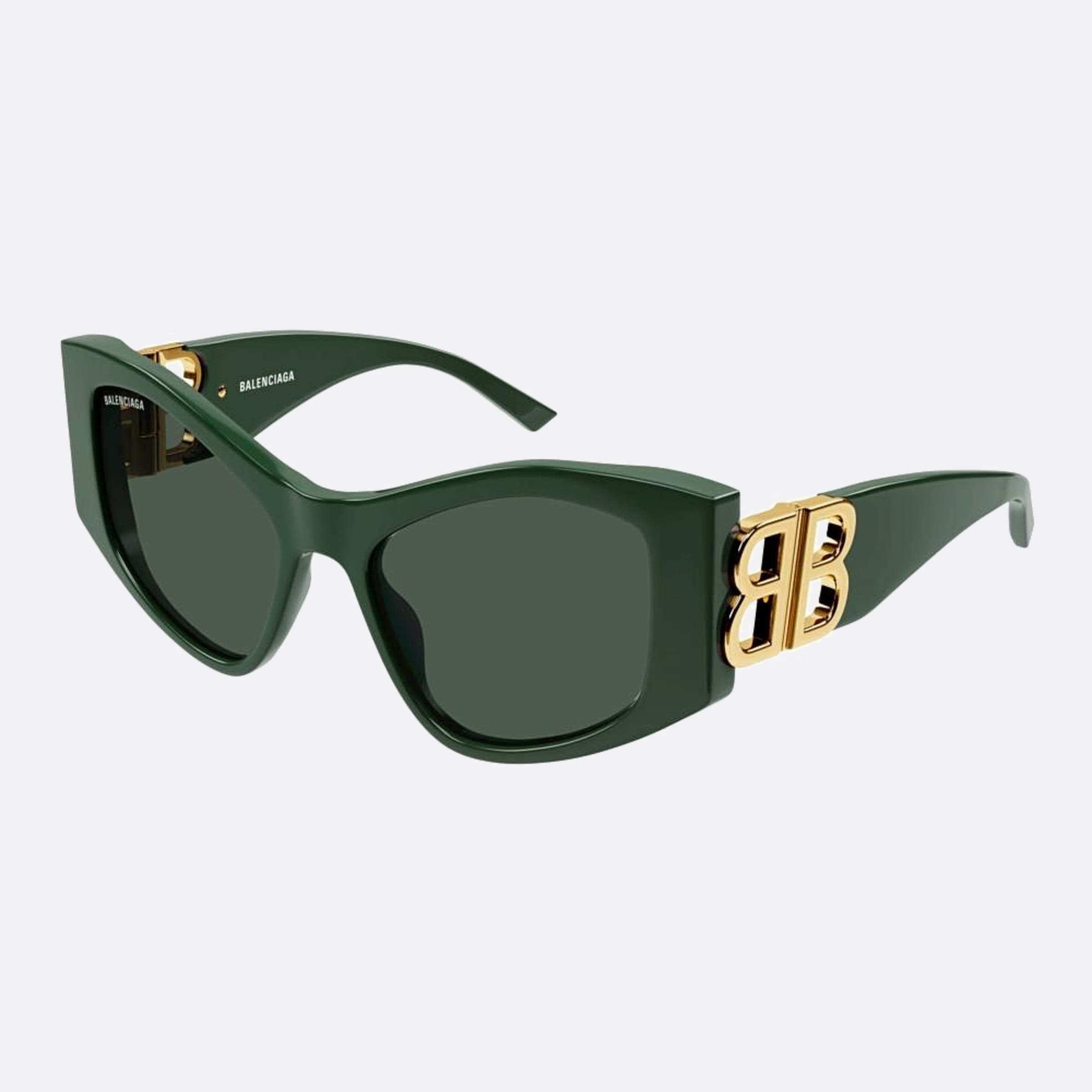 Balenciaga 55mm Green Cat Eye Woman Sunglasses - Side View