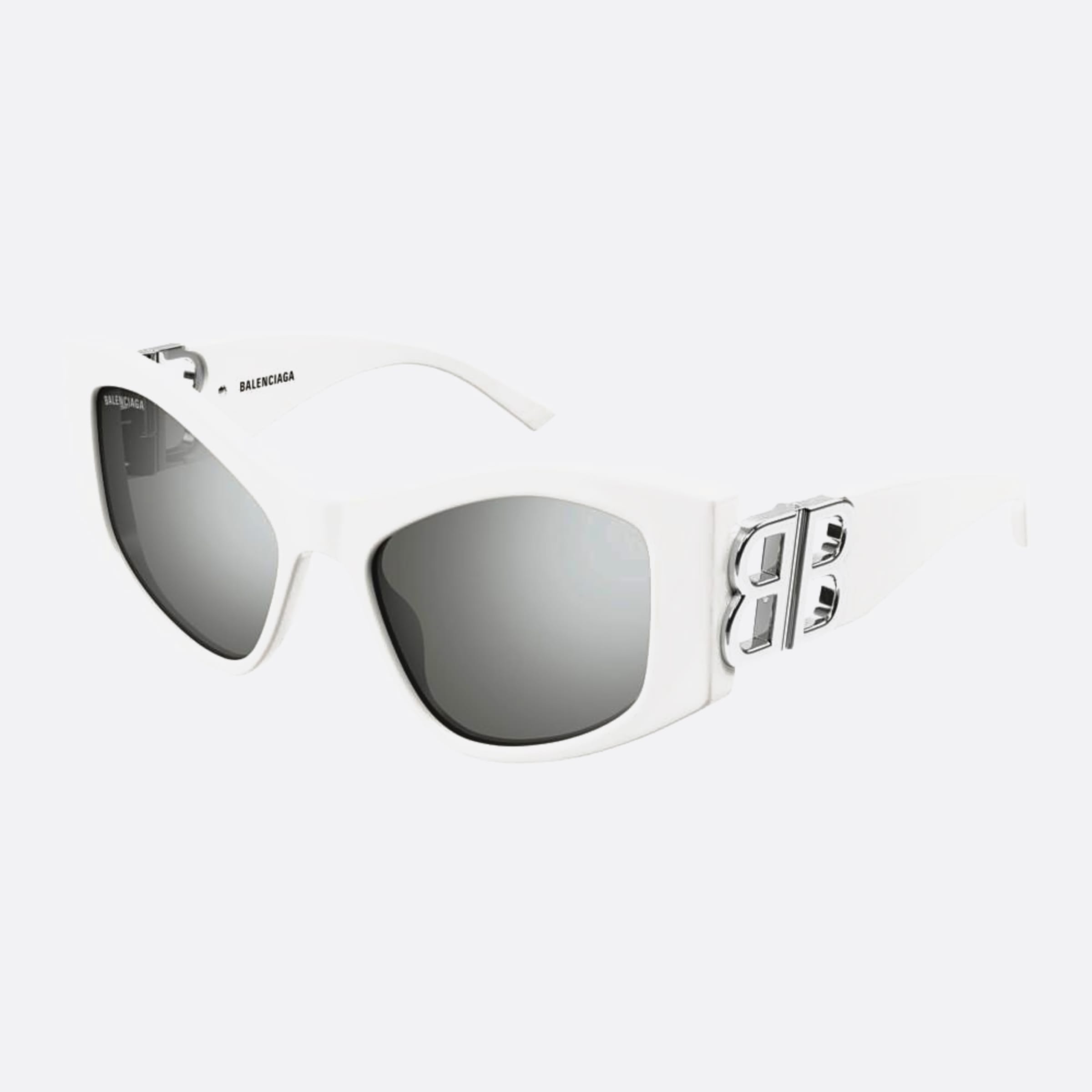 Balenciaga 55mm White Cat Eye Woman Sunglasses - Side View